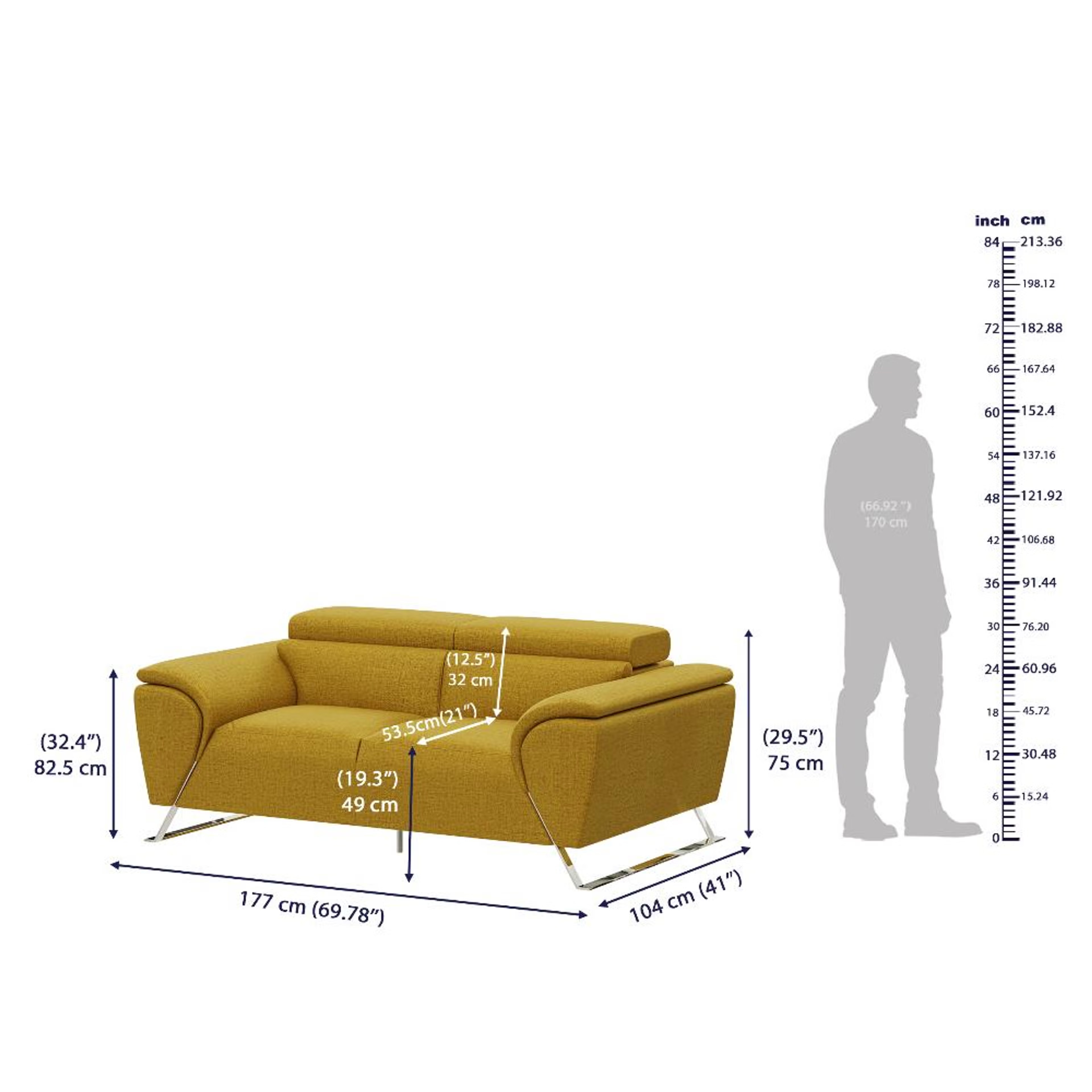 Wakefit Magnus Sofa -Two Seater Regular, Two Seater, Yellow 9 Wakefit Magnus Sofa -Two Seater Regular, Two Seater, Yellow