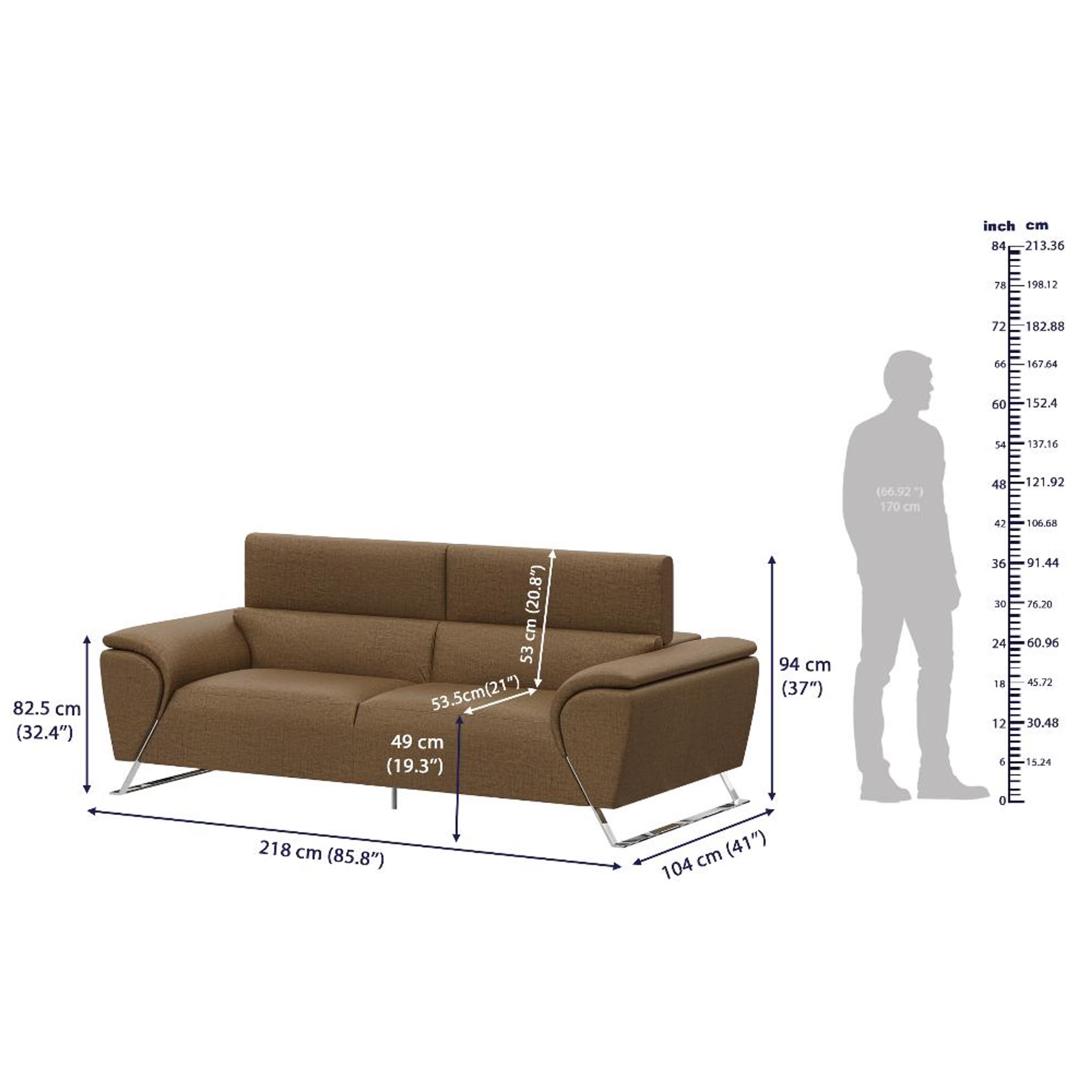 Wakefit Magnus Sofa -Three Seater Regular, Three Seater, Mocha Brown 10 Wakefit Magnus Sofa -Three Seater Regular, Three Seater, Mocha Brown