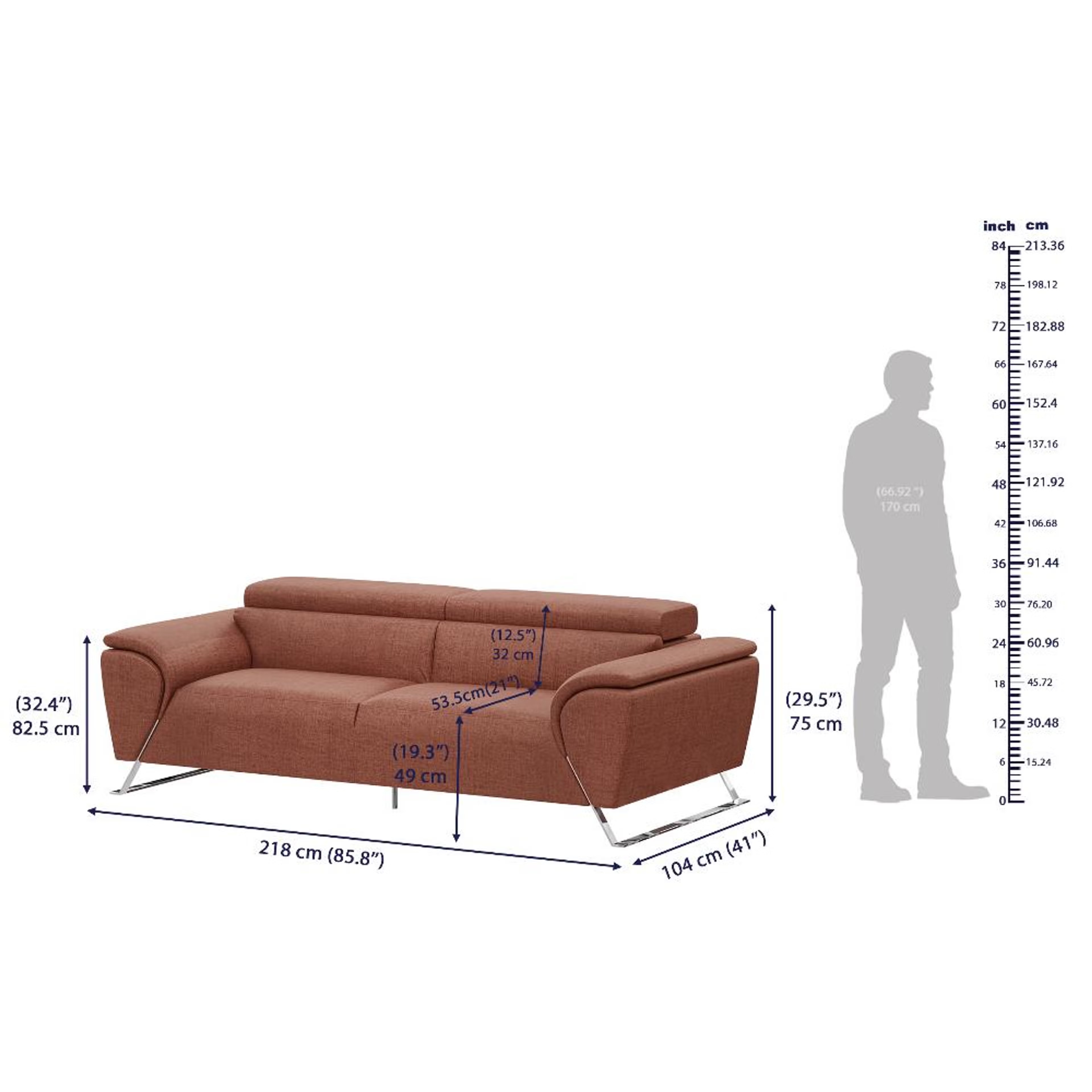 Wakefit Magnus Sofa set (3+2) Seater Regular, Set (3+2), Rose Brown 9 Wakefit Magnus Sofa set (3+2) Seater Regular, Set (3+2), Rose Brown