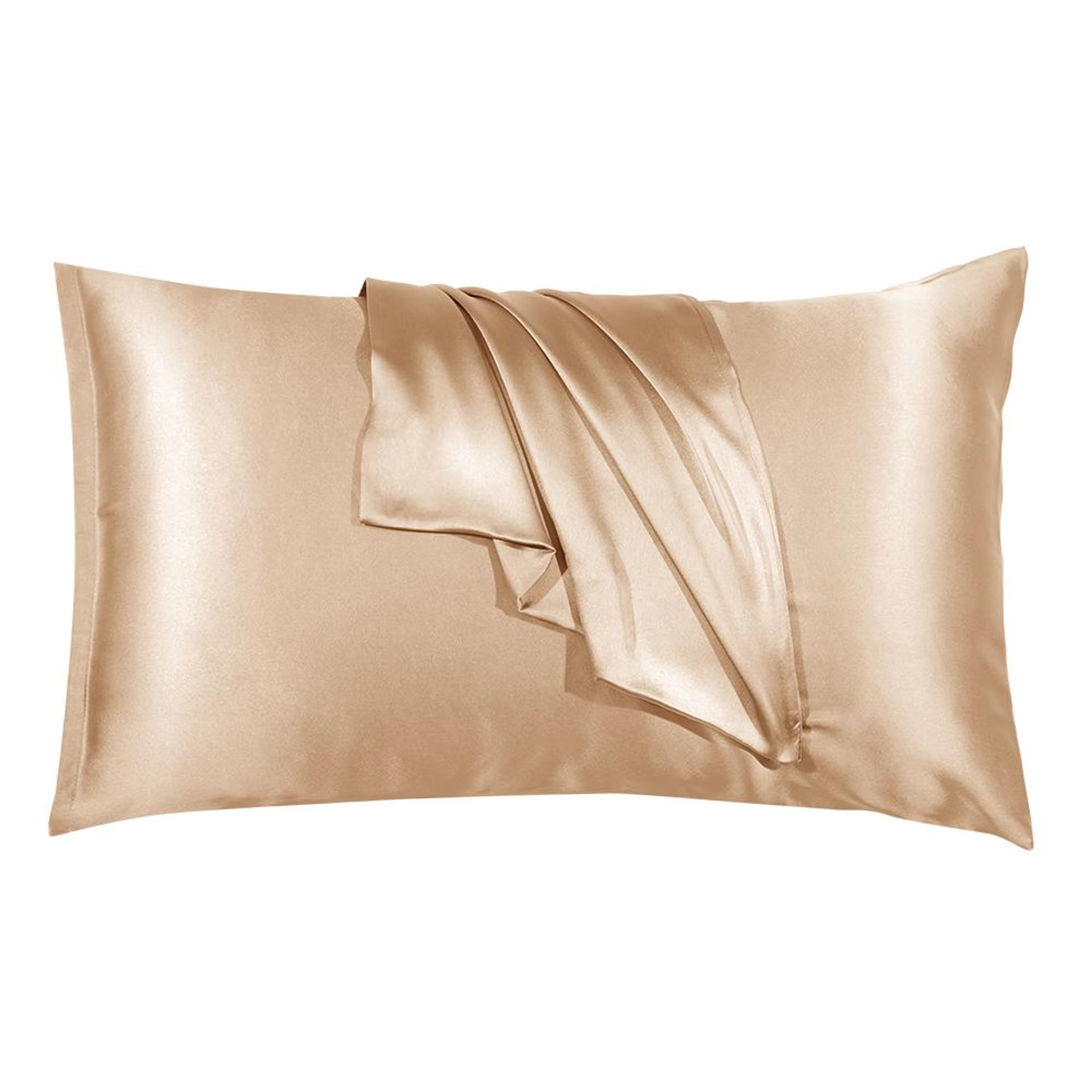 Home 47 Wakefit Gold Satin Pillowcover - Set of 2 Standard, Set of 2, Satin, Gold