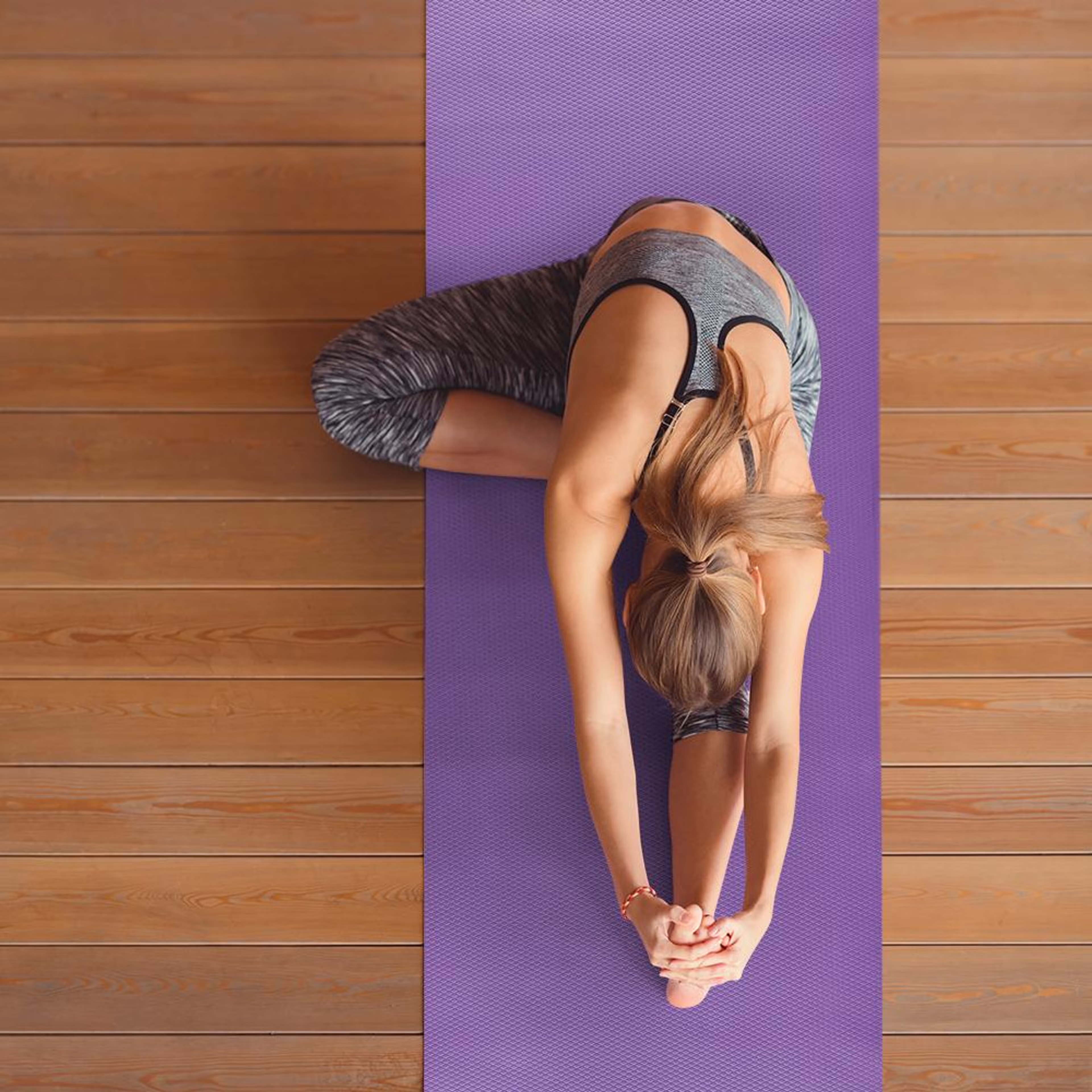 Wakefit Yoga&nbsp;Mat&nbsp;| Anti Slip Single Layered | 72 X 24 inch | 4 mm Thick | Purple Asana | With Strap 4 MM, Purple