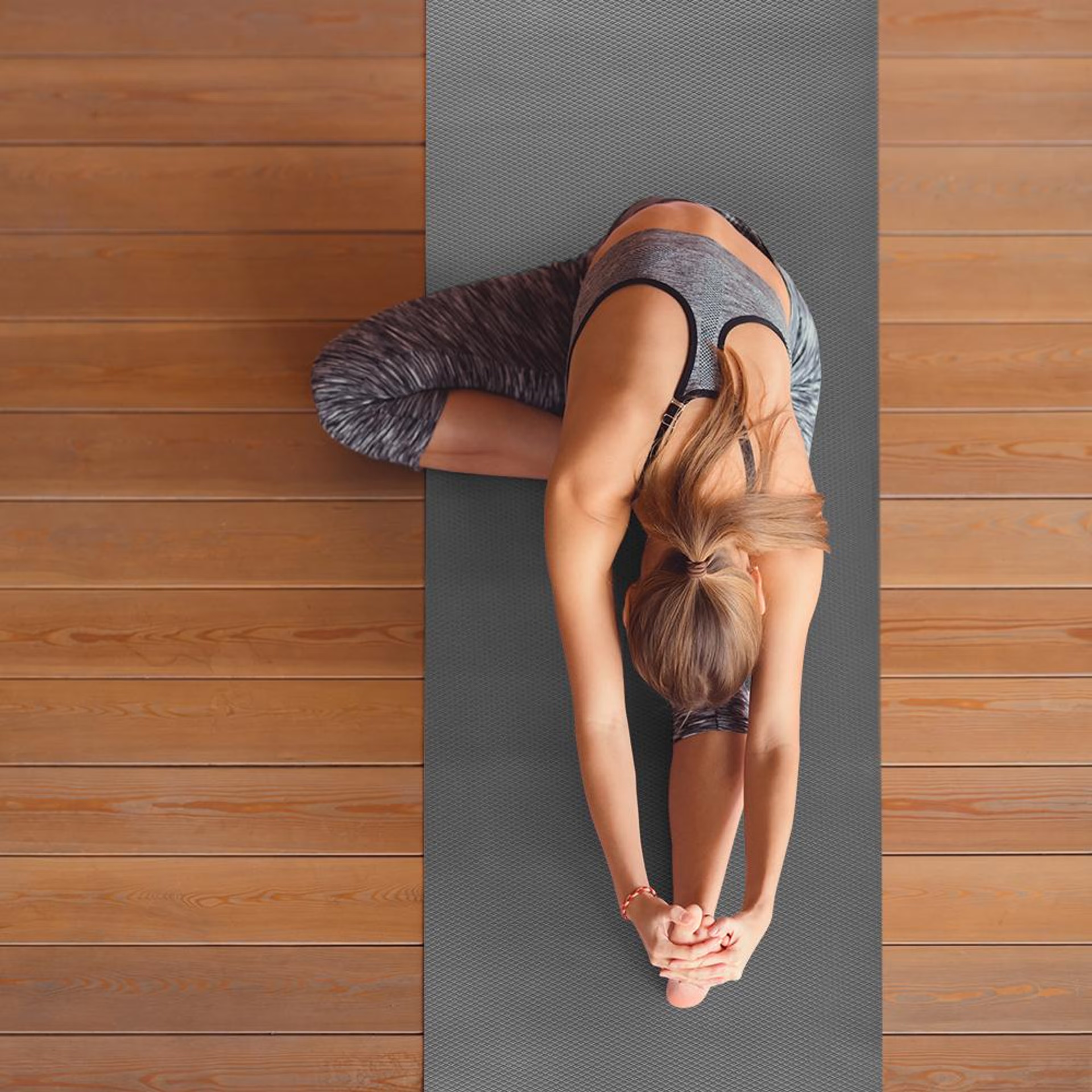 Home 25 Wakefit Yoga Mat | Anti Slip Single Layered | 72 X 24 inch | 4 mm Thick | Grey Asana | With Strap 4 MM, Grey