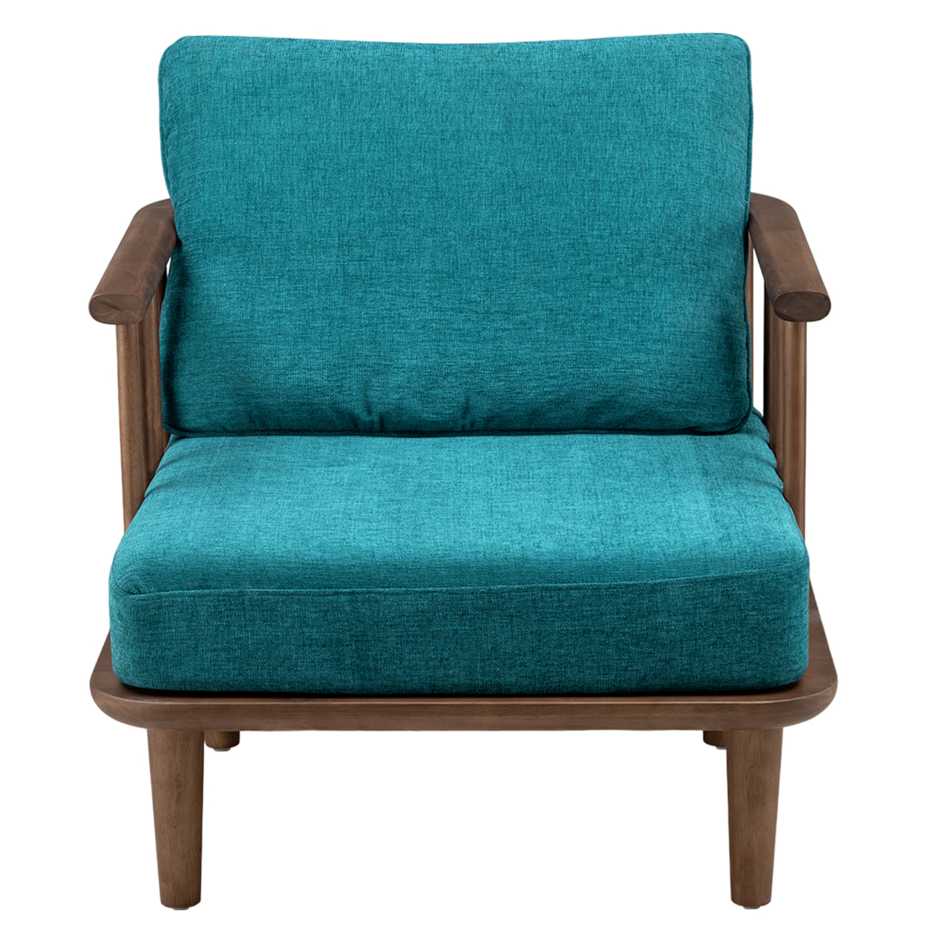 Wakefit Catania 1 Seater Solid wood Sofa Regular, 1 Seater, Andes Walnut