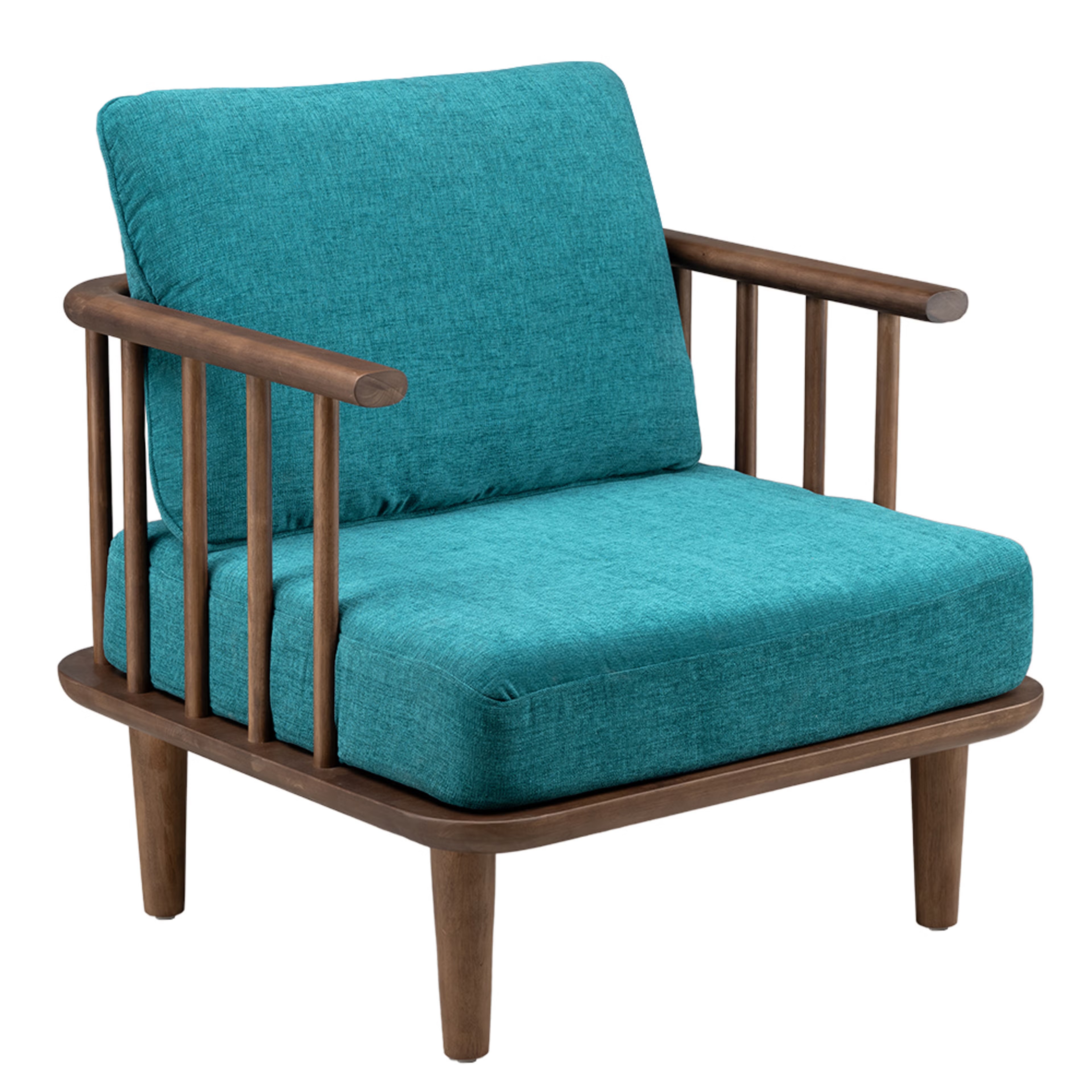Wakefit Catania 1 Seater Solid wood Sofa Regular, 1 Seater, Andes Walnut