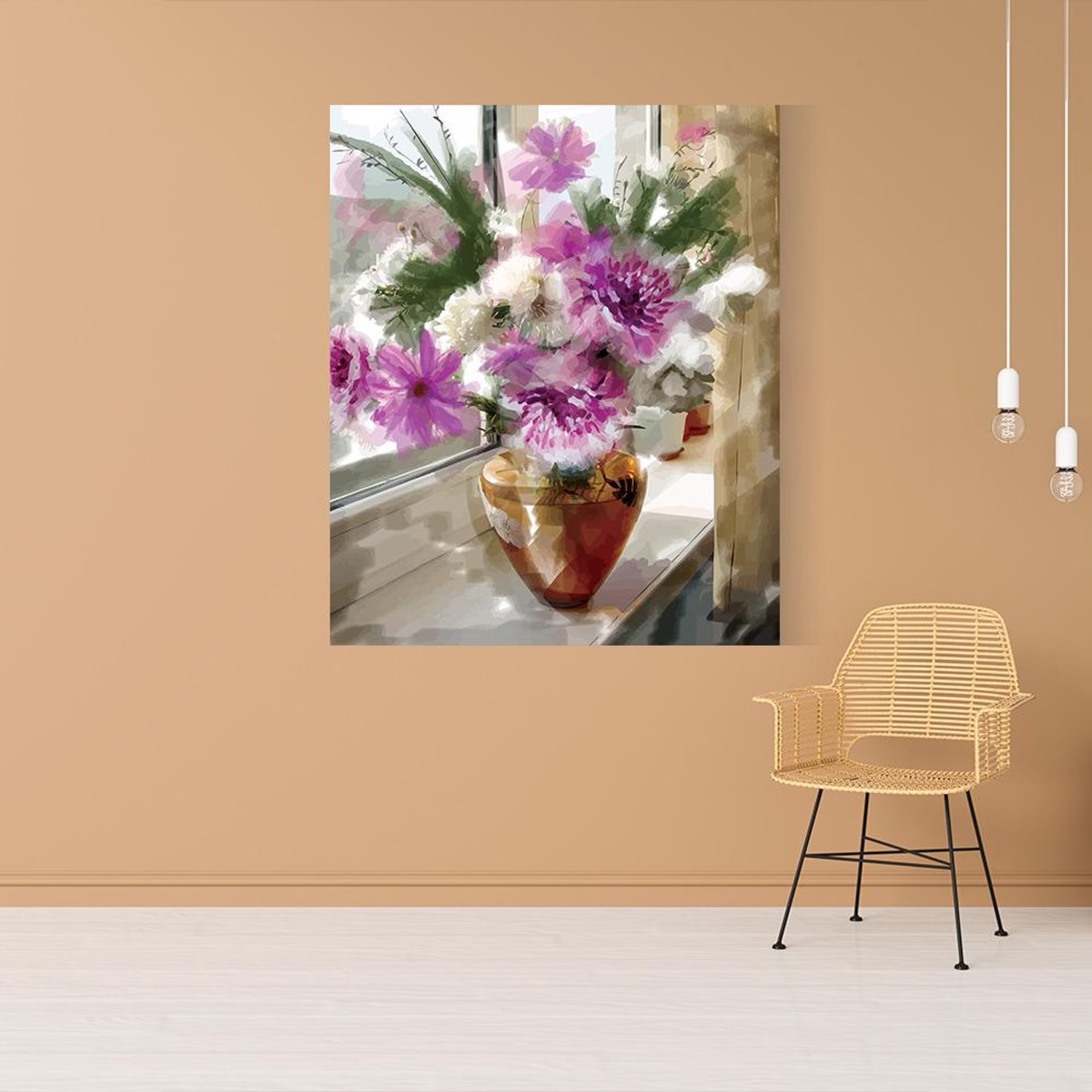 Canvas Wall Painting | 10x12 Inch | Set of 1 | For Living Room, Bedroom & Office Decor | Gifting Option | Graceful Petals in Vase 10 inch, Set of 1