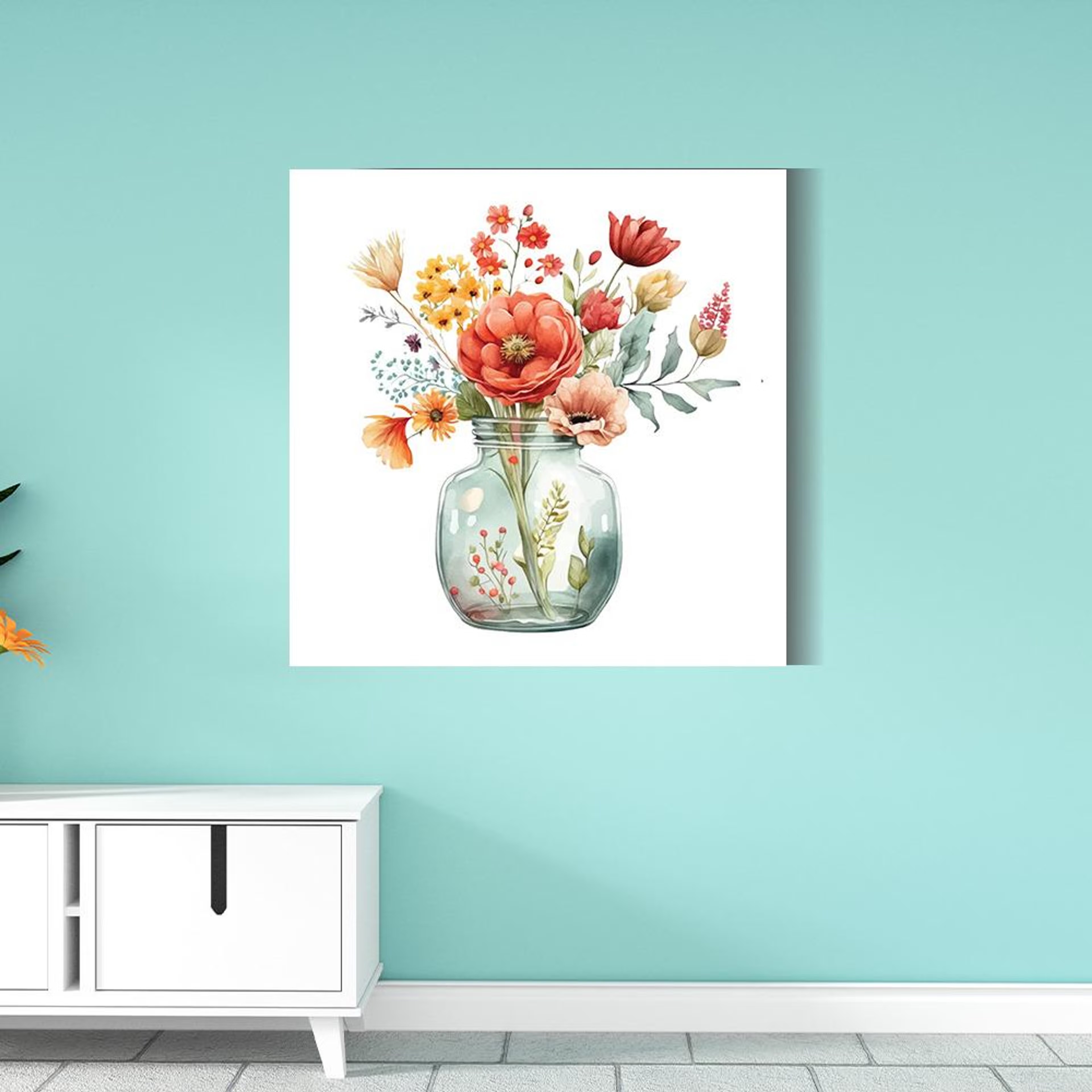 Canvas Wall Painting | 10x10 Inch | Set of 1 | For Living Room, Bedroom & Office Decor | Gifting Option | Eternal Blossom 10 inch, Set of 1