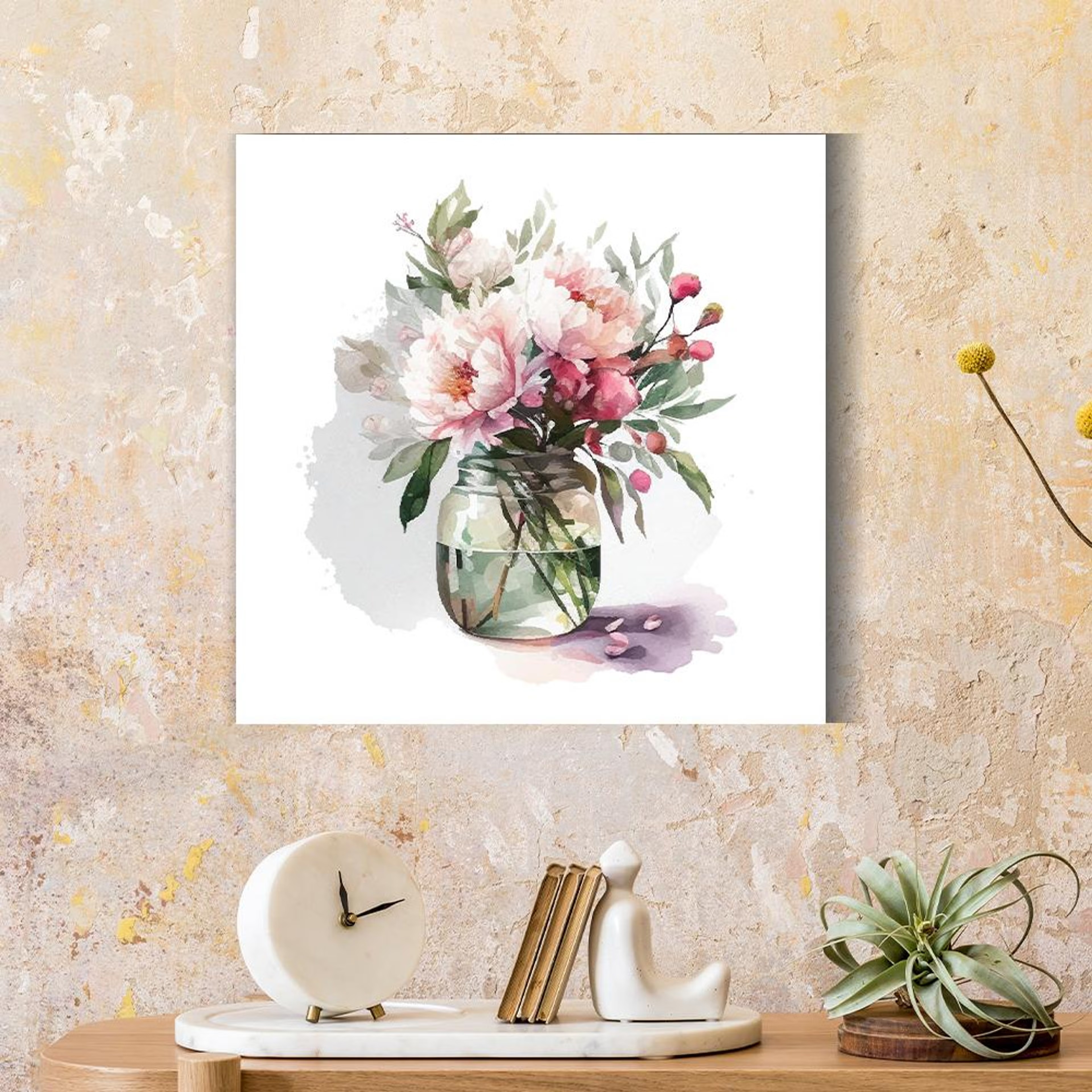 Home 28 Canvas Wall Painting | 12x12 Inch | Set of 1 | For Living Room, Bedroom & Office Decor | Gifting Option | Vibrant Flora 12 inch, Set of 1