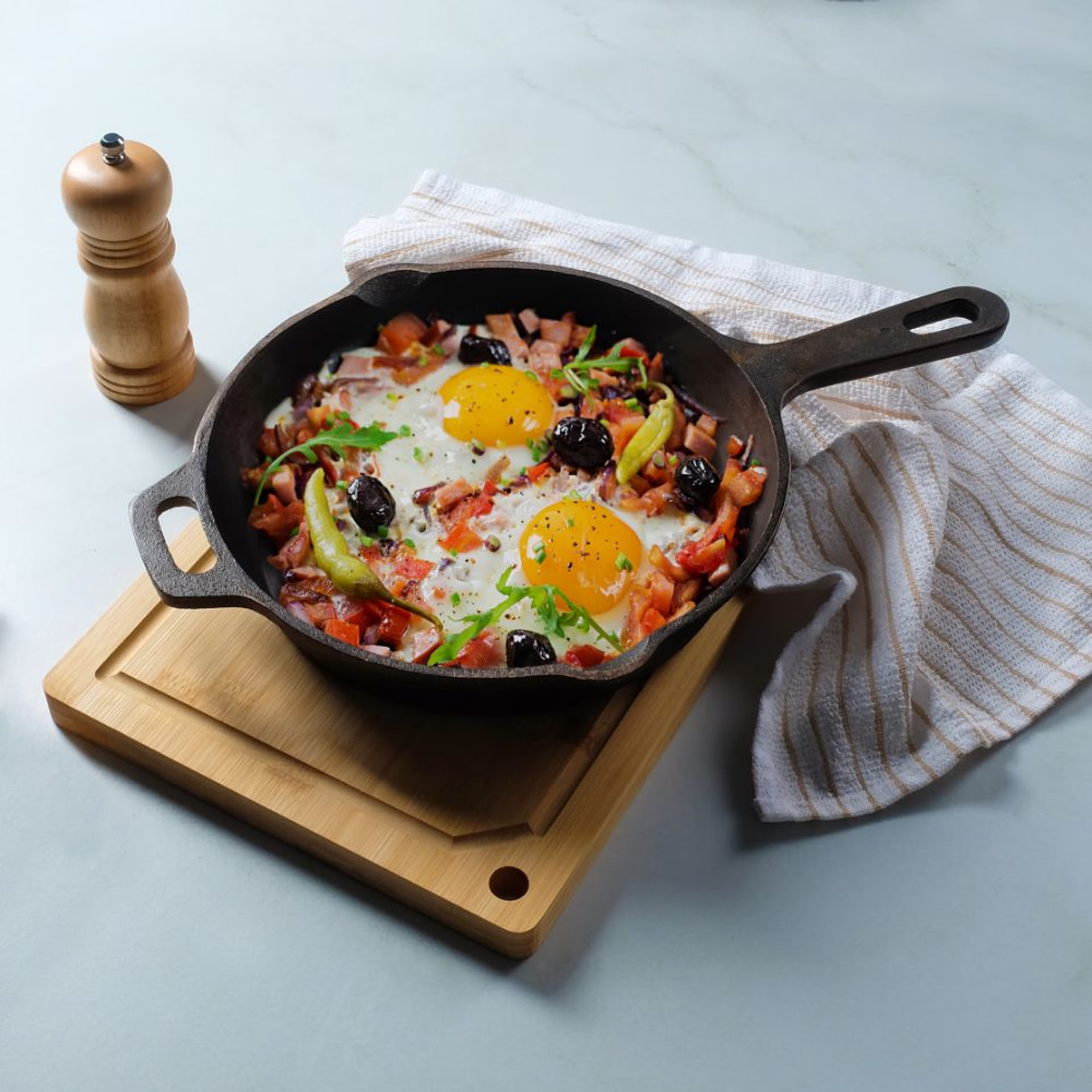 Cast Iron Fry Pan | Skillet | 21.6 cm | Saute Pan | Naturally Nonstick | For Gas & Induction Pan, Cast Iron, Induction Base, Deep Pan-8.5 inch