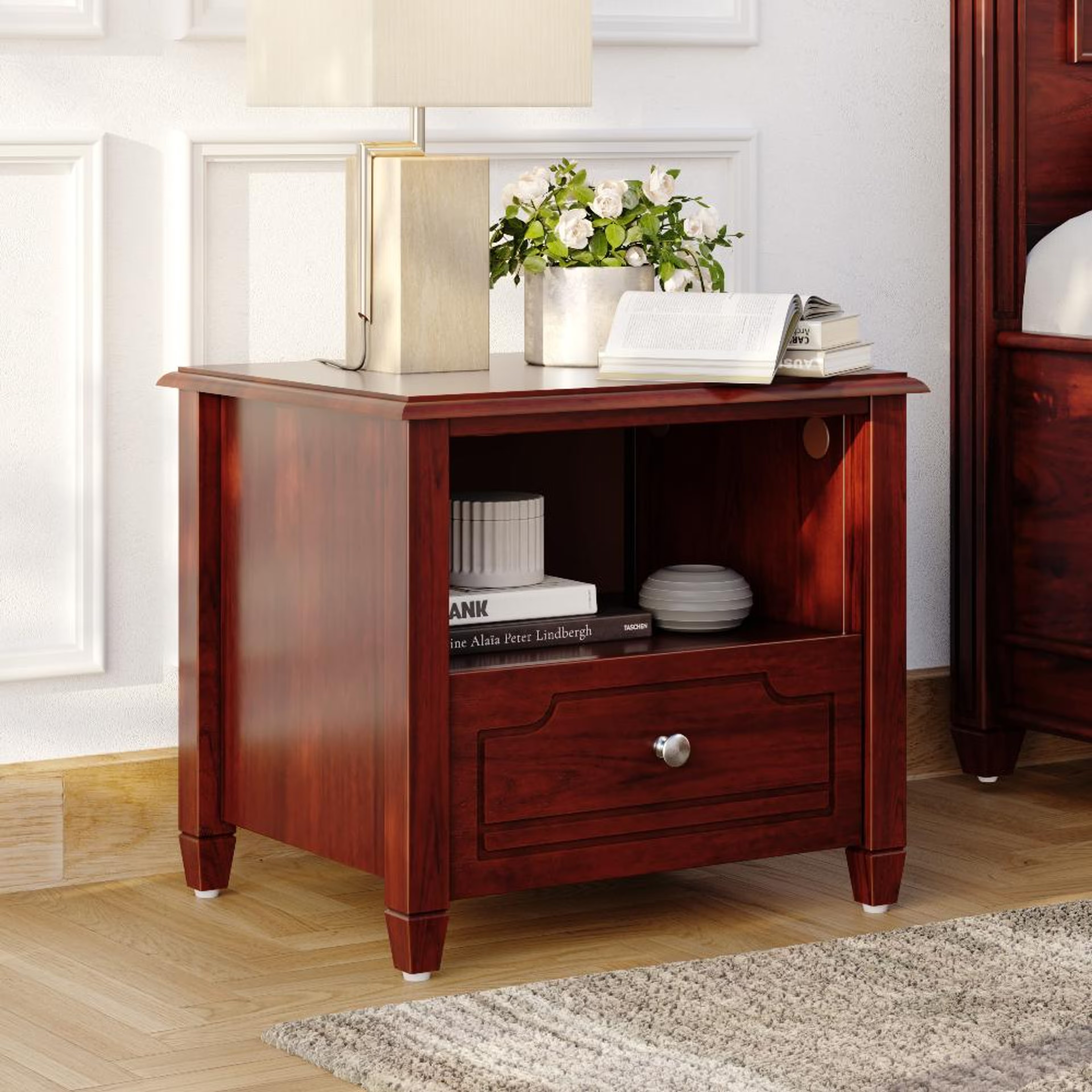 Side Table Types Yamini Teak Wood Bedside Table - Ambrosia Teak Ambrosia Teak - Wakefit