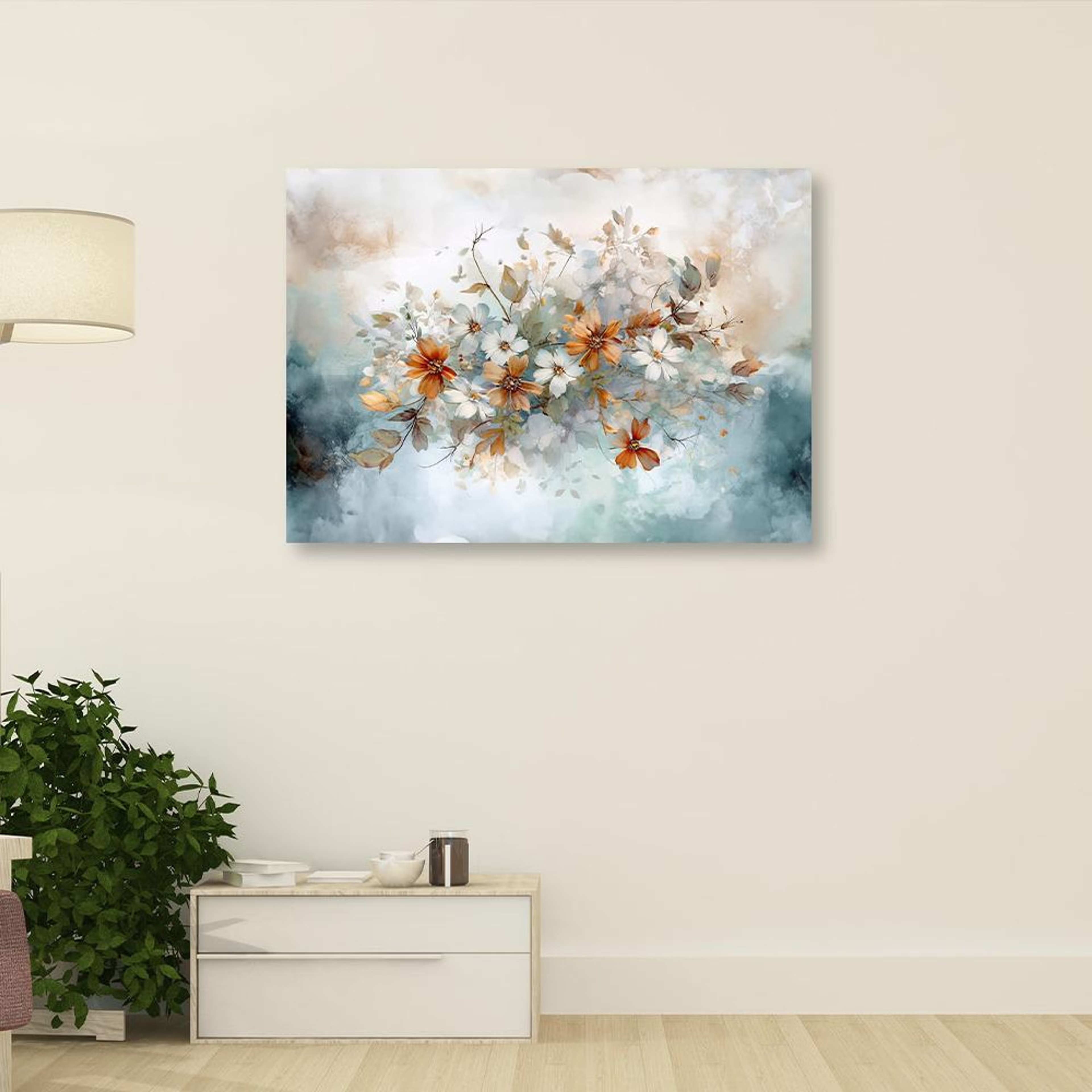 Home 41 Canvas Wall Painting | 36x24 Inch | Set of 1 | For Living Room, Bedroom & Office Decor | Gifting Option | Nostalgic Florals 36 inch, Set of 1