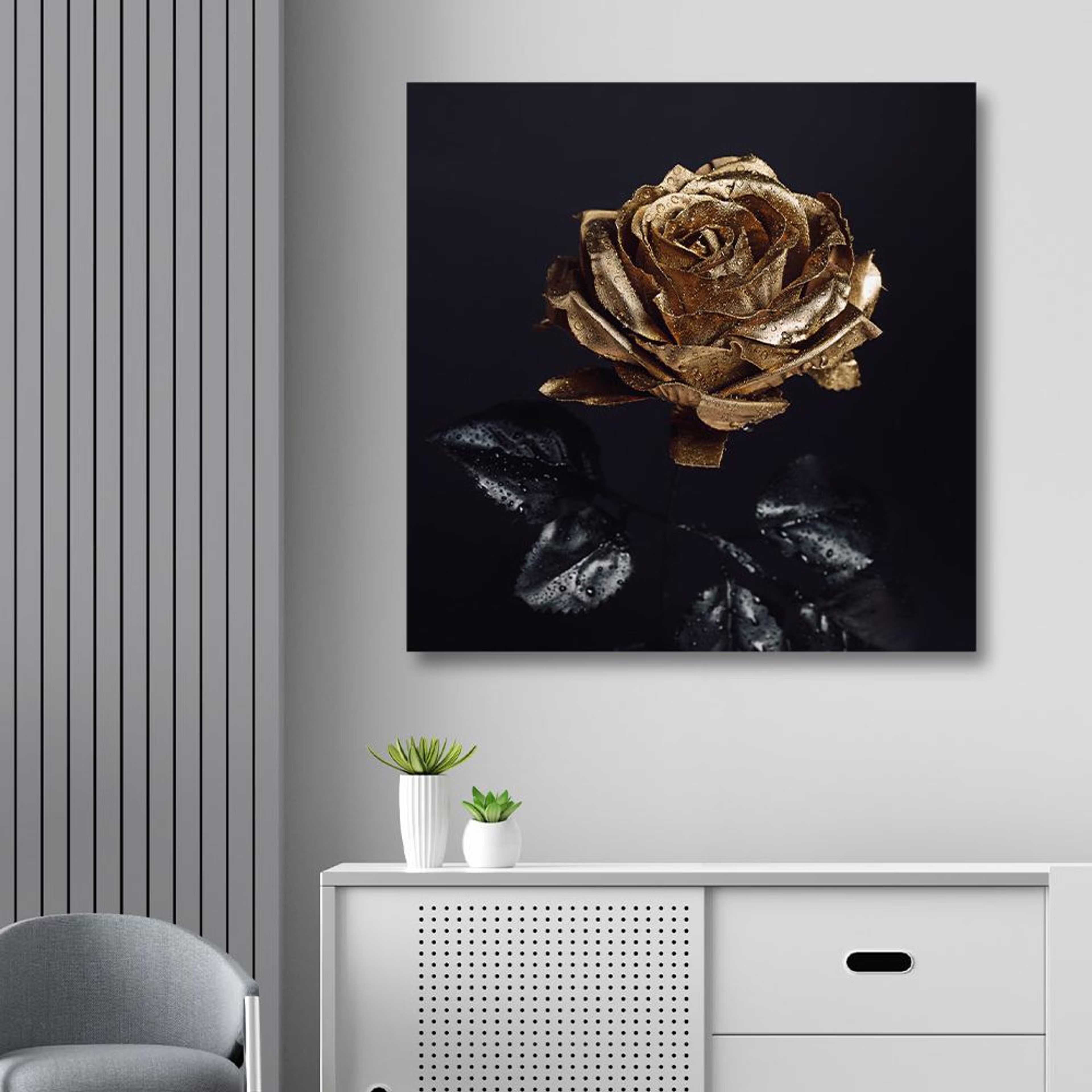 Canvas Wall Painting | 10x10 Inch | Set of 1 | For Living Room, Bedroom & Office Decor | Gifting Option | Glitter Dream Flower 10 inch, Set of 1
