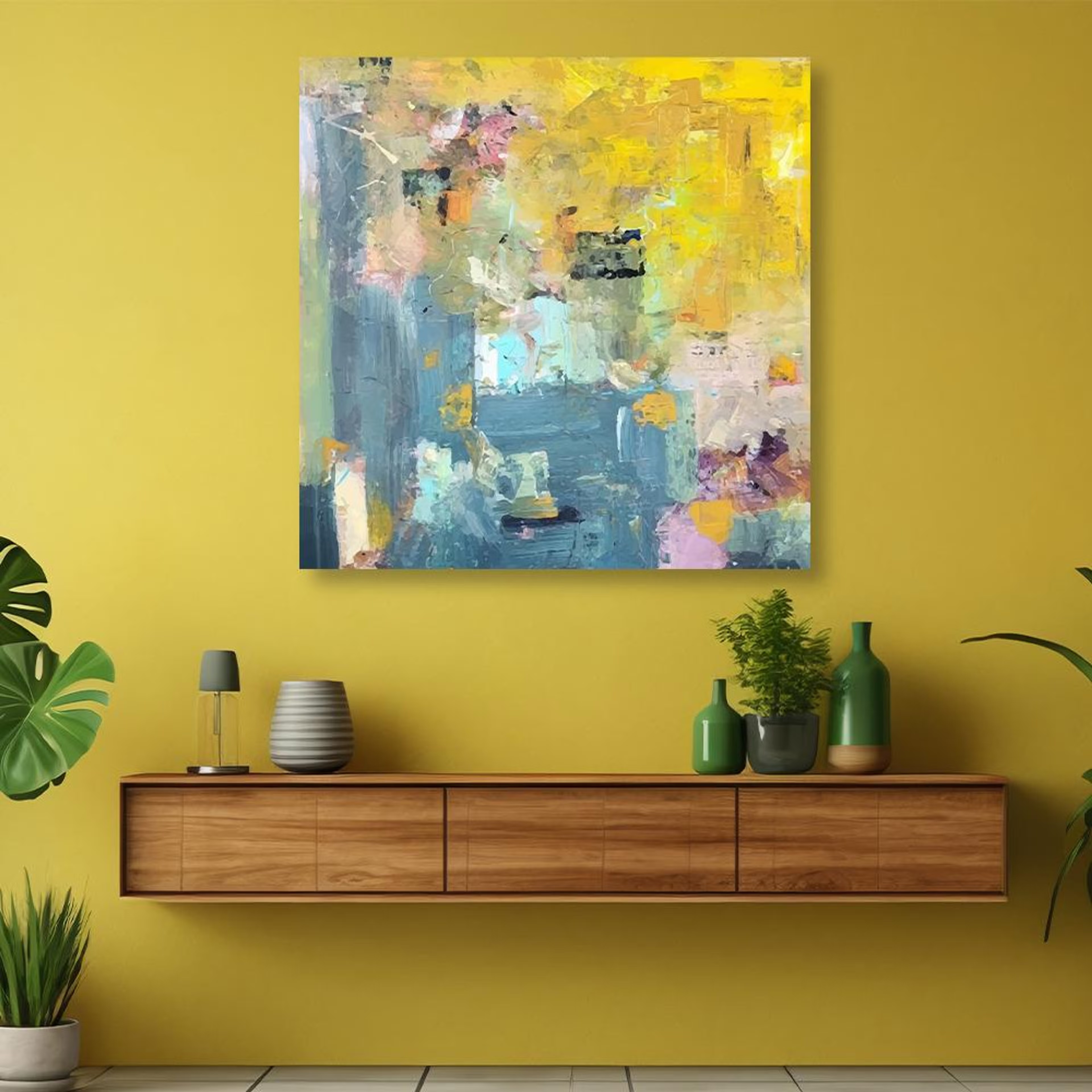 Canvas Wall Painting | 24x24 Inch | Set of 1 | For Living Room, Bedroom & Office Decor | Gifting Option | Harmonious Strokes 24 inch, Set of 1