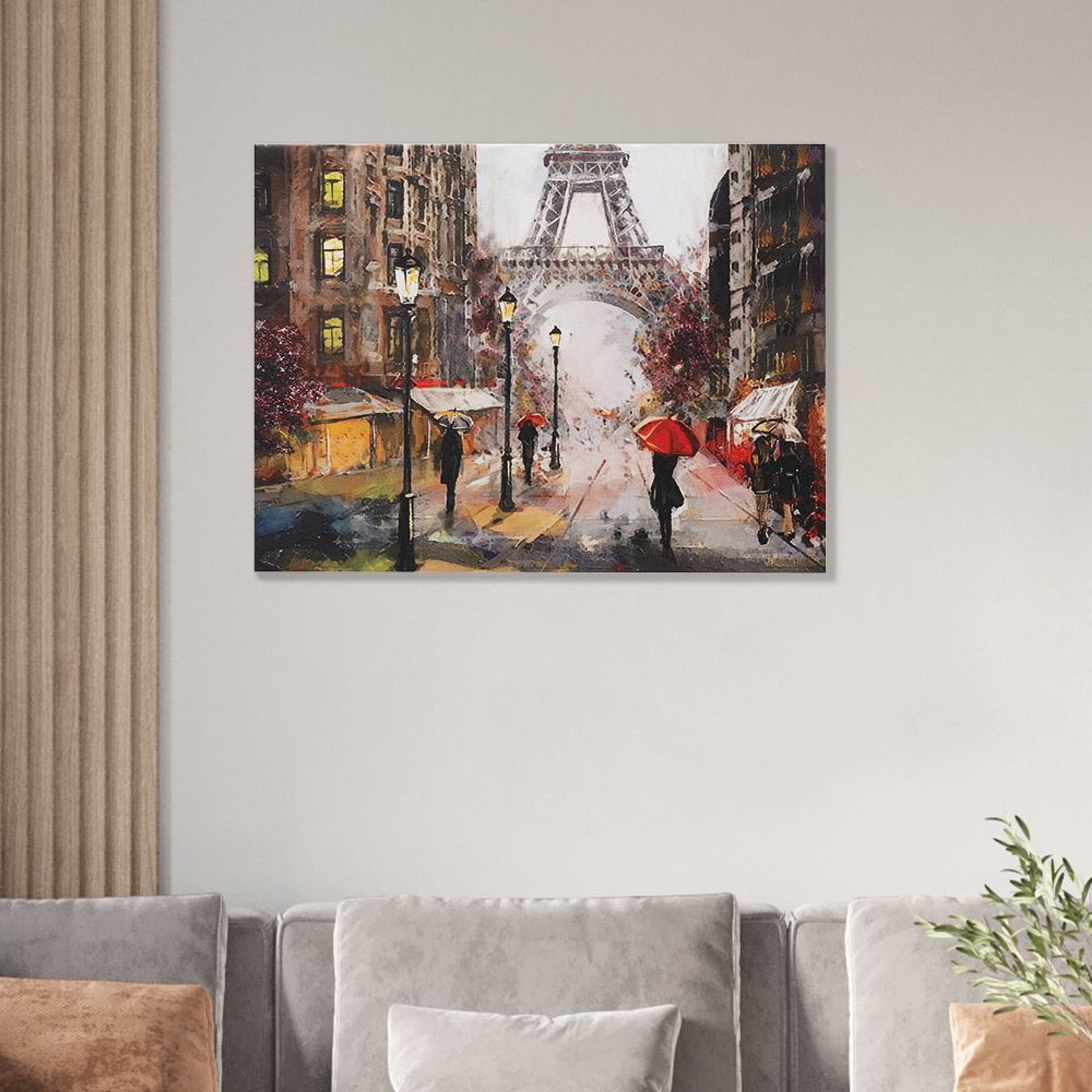 Canvas Wall Painting | 18x24 Inch | Set of 1 | For Living Room, Bedroom & Office Decor | Gifting Option | Rainy evening in Paris 18 x 24 inch, Set of 1
