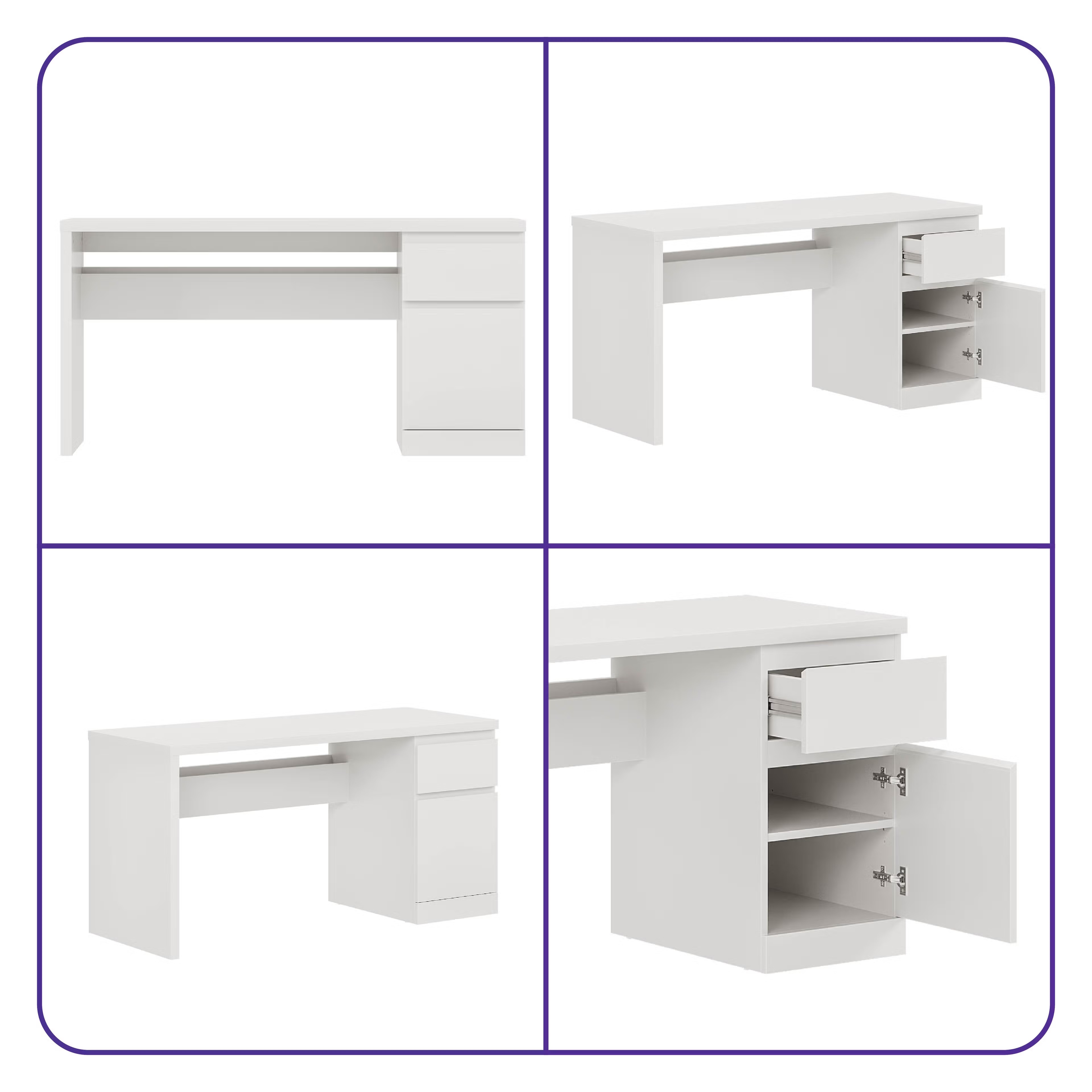 Wakefit Camus Study Table- Frosty White Frosty White