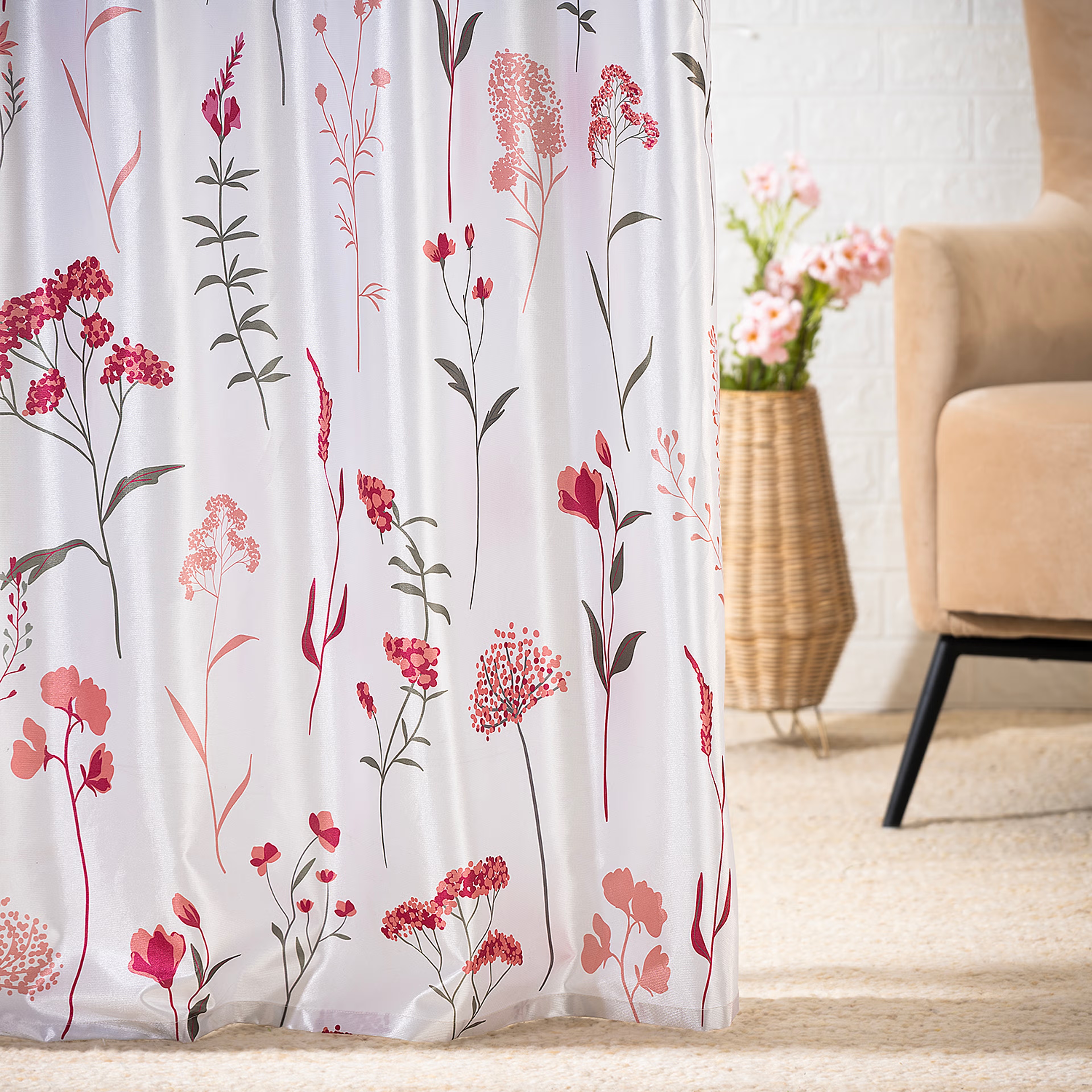 Printed Curtain | Light Blocking Upto 70% | (9 x 3.8 ft) | Long Door Curtain | Set of 1 | Reduces Noise | Dry Clean | Hazel Long Door (9 Feet), Set of 1, Hazel