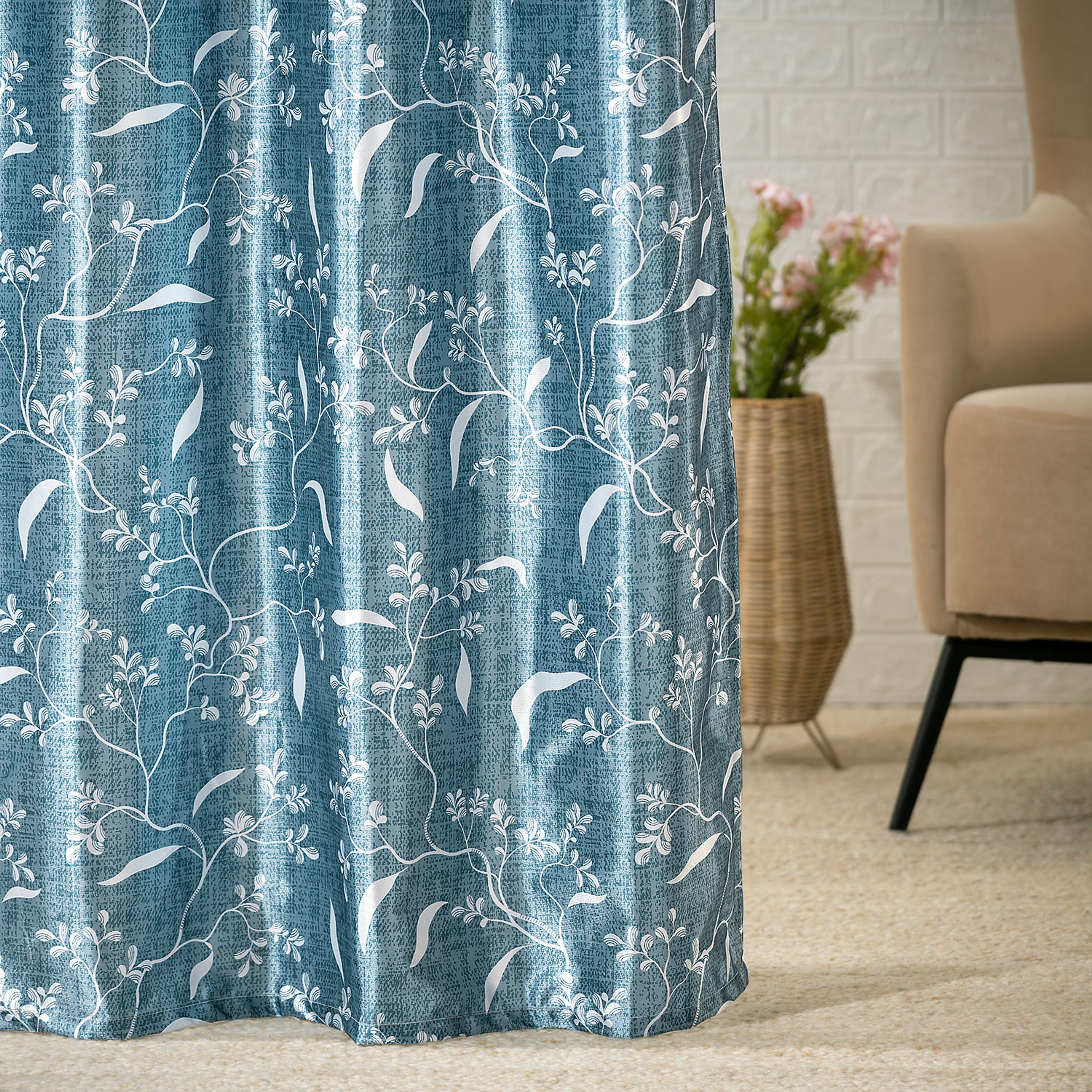 Home 31 Printed Curtain | Light Blocking Upto 70% | (9 x 3.8 ft) | Long Door Curtain | Set of 1 | Reduces Noise | Dry Clean | Carter Long Door (9 Feet), Set of 1, Carter