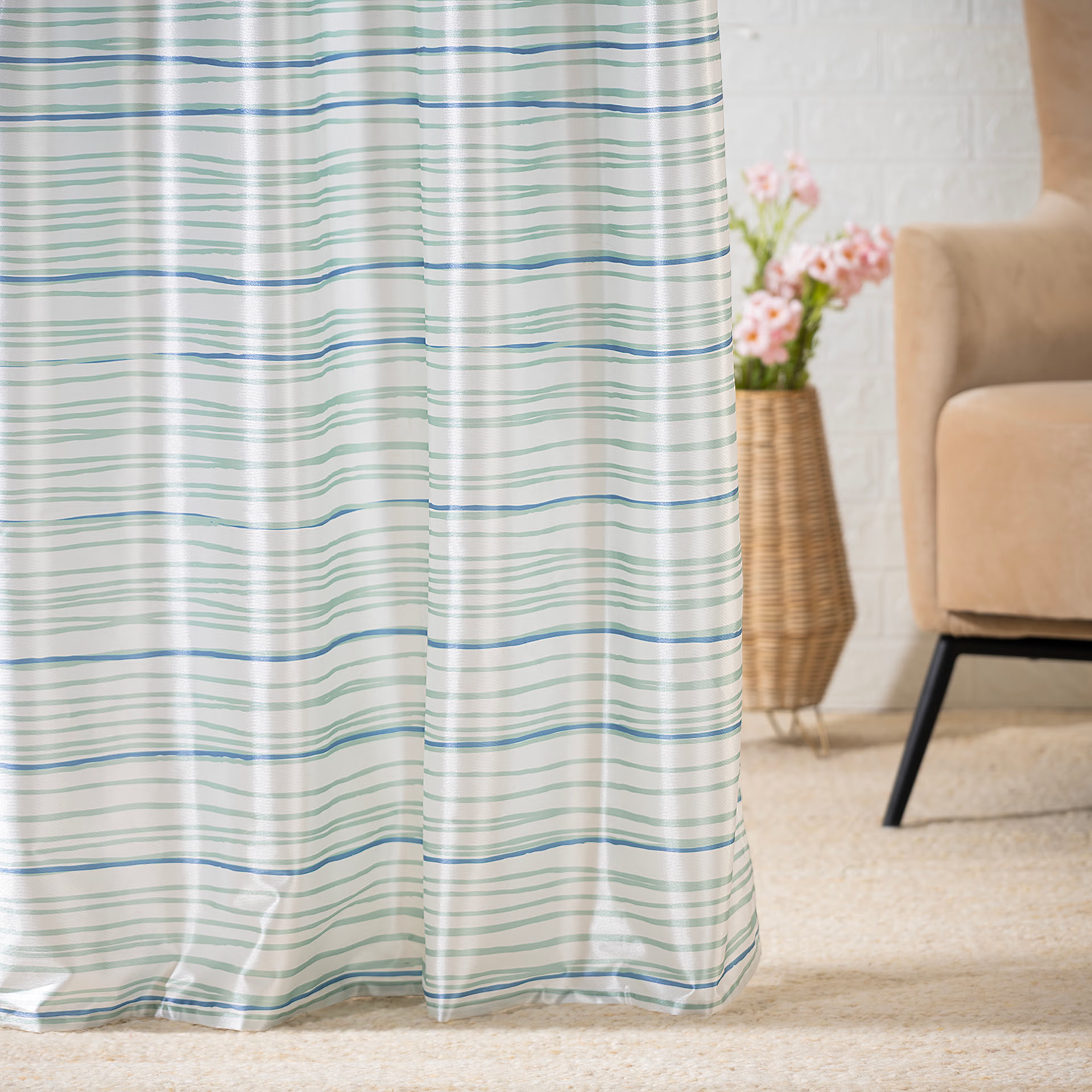 Printed Curtain | Light Blocking Upto 70% | (5 x 3.8 ft) | Window Curtain | Set of 2 | Reduces Noise | Dry Clean | Millie Window (5 Feet), Set of 2, Millie