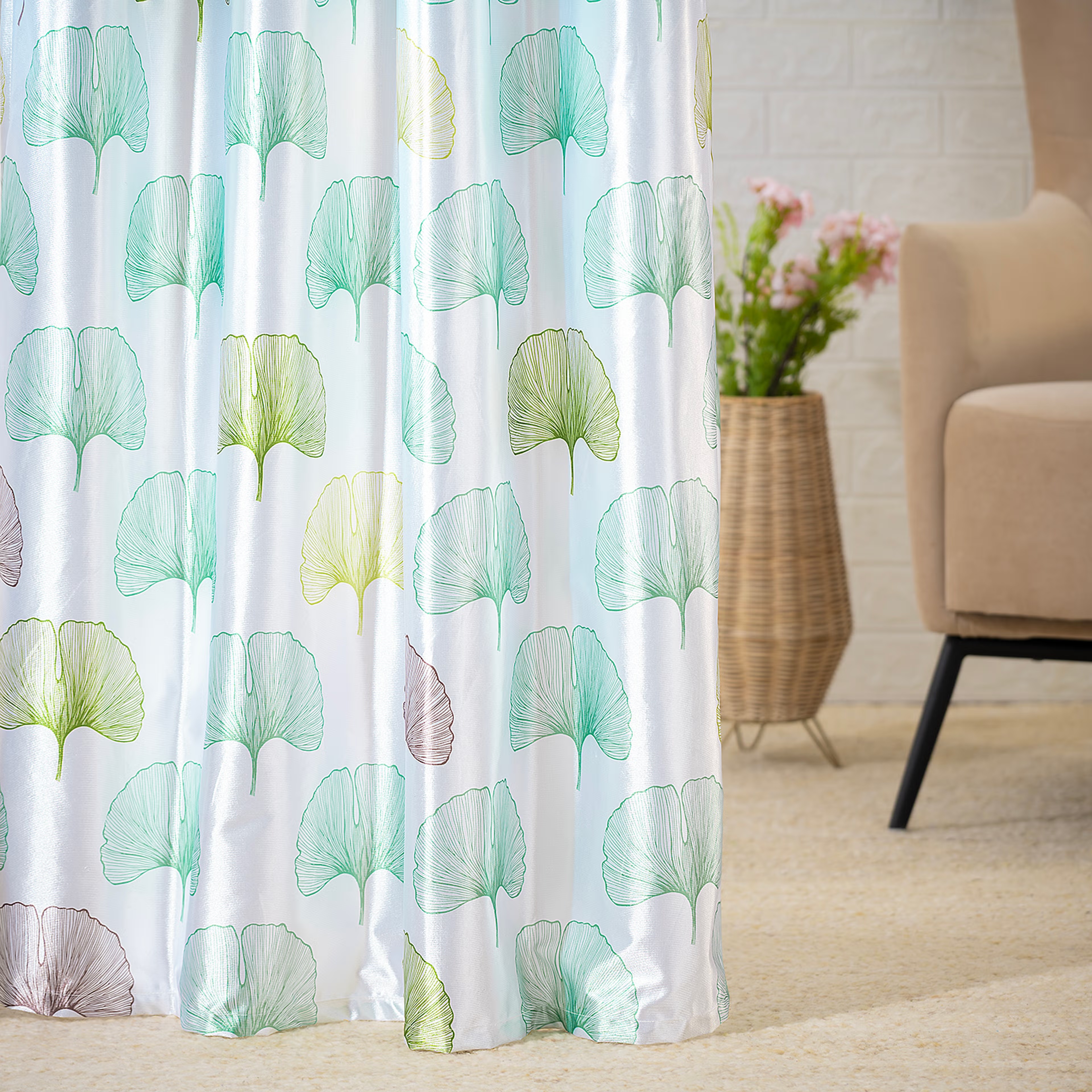 Printed Curtain | Light Blocking Upto 70% | (9 x 3.8 ft) | Long Door Curtain | Set of 2 | Reduces Noise | Dry Clean | Ember Long Door (9 Feet), Set of 2, Ember