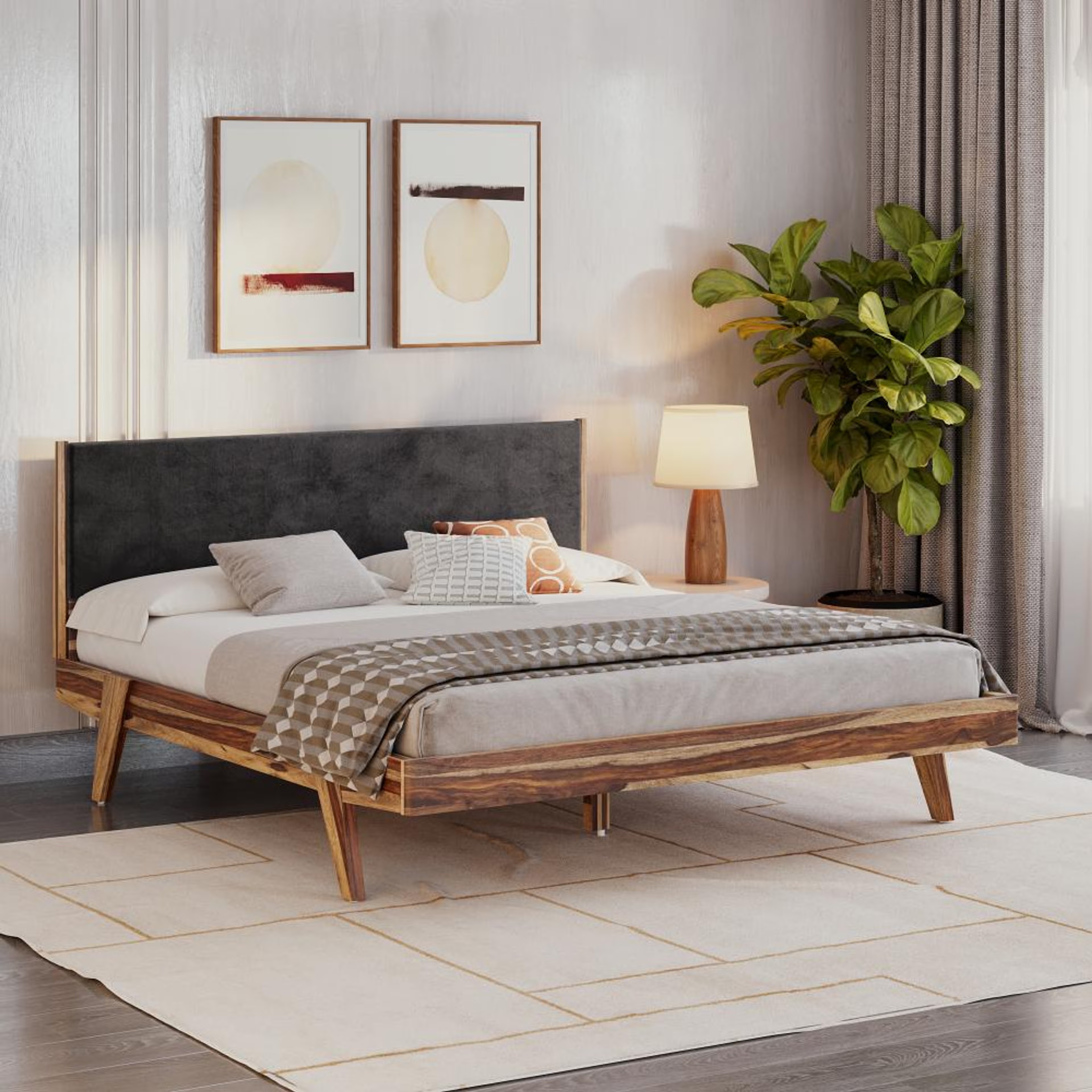 Home 25 Wakefit Lynx King without Storage Bed King - 78" x 72" - 1.98m x 1.83m