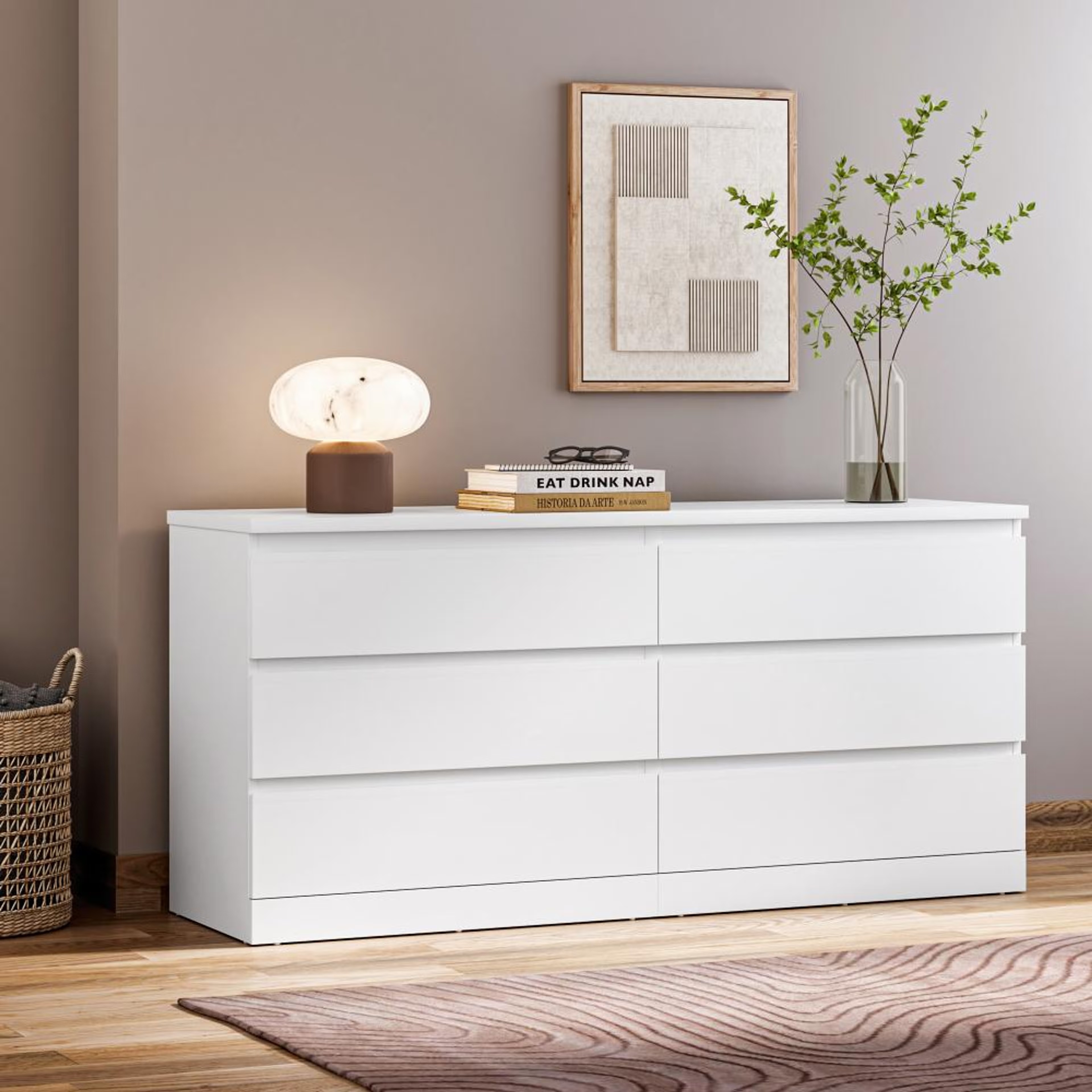 Wakefit Centaur Chest of Drawer - 6 Drawers - Frosty White 6 Drawer, Frosty White