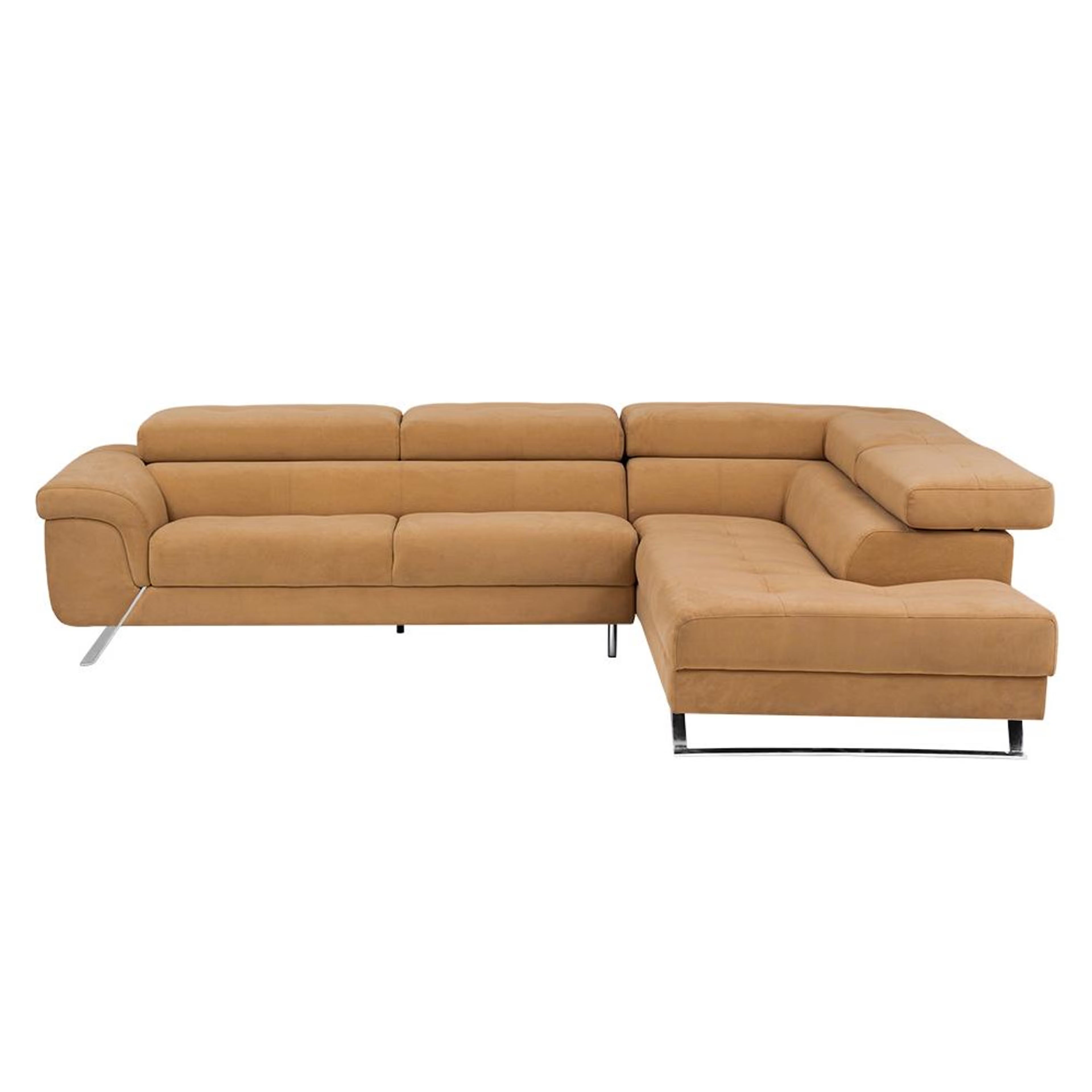 Wakefit Comoros Corner L Shape Sofa (3 Seater + Right Aligned Chaise) Set (3 Seater + Right Aligned Chaise), Tan