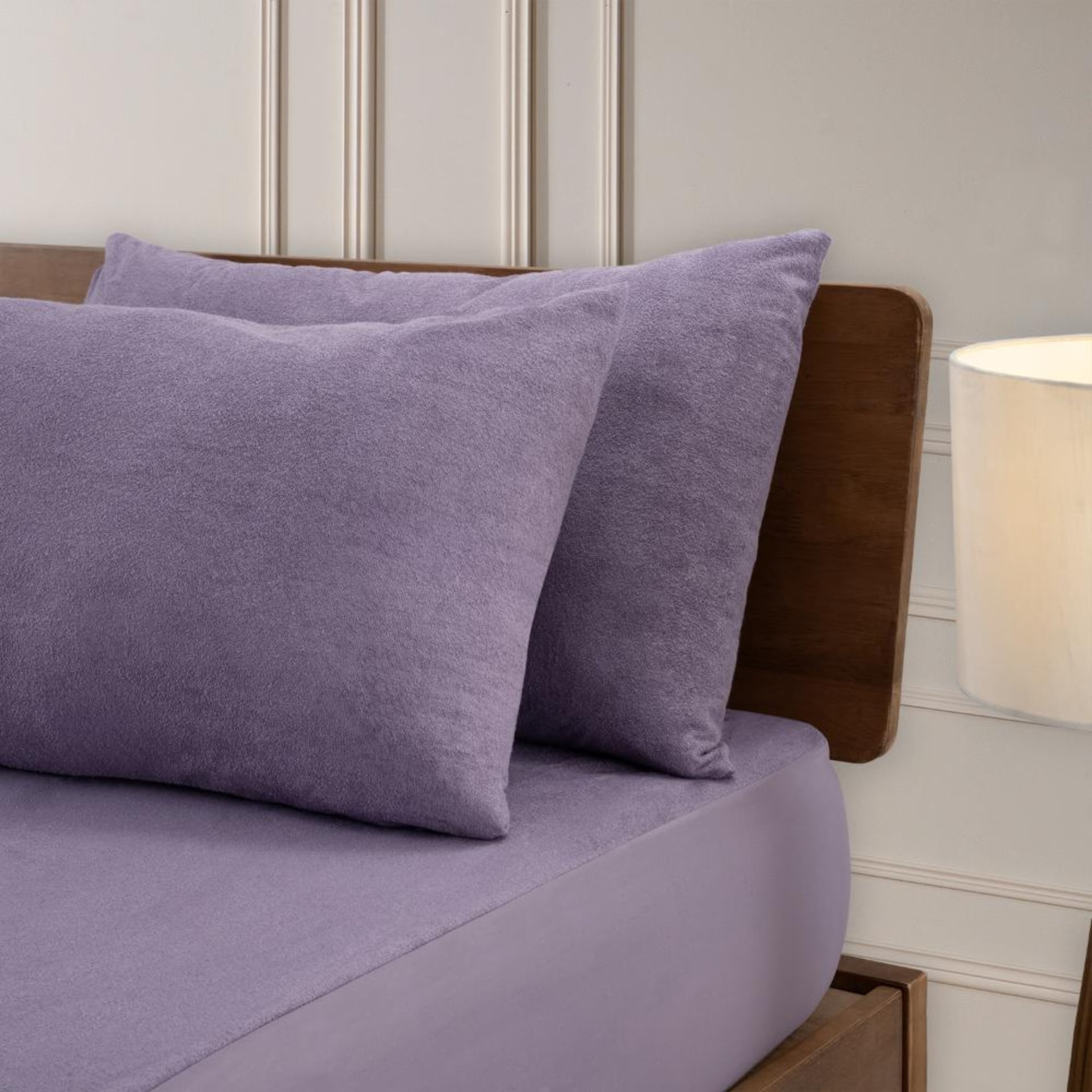 Wakefit Waterproof Bamboo Pillow Protector | 28x18 in | Bamboo Terry | Set of 2 | Lavender | Zipper Closure | 200 GSM | Washable | Super Soft Bamboo, Set of 2, Lavender