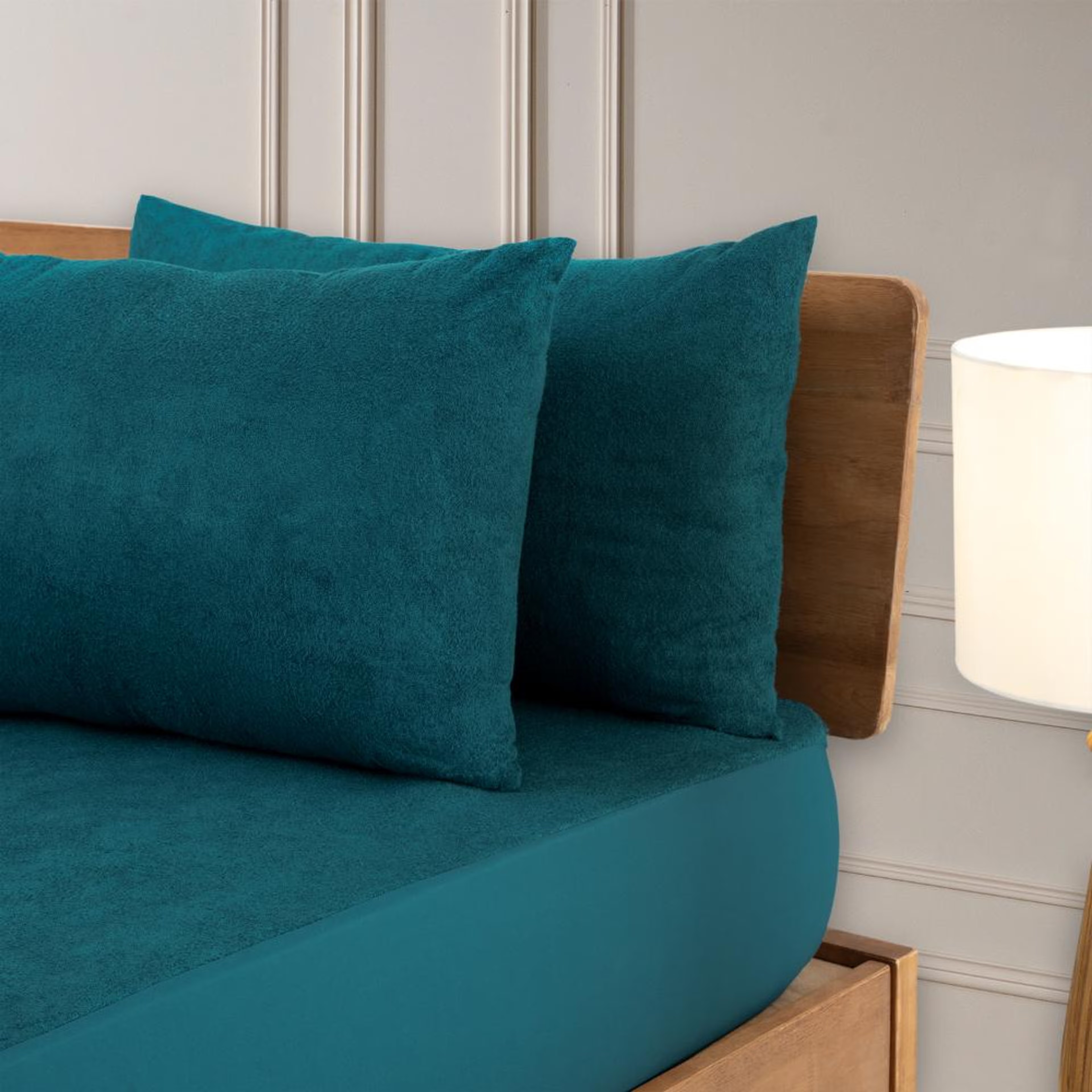 Wakefit Waterproof Bamboo Pillow Protector | 28x18 in | Bamboo Terry | Set of 2 | Teal | Zipper Closure | 200 GSM | Washable | Super Soft Bamboo, Set of 2, Teal