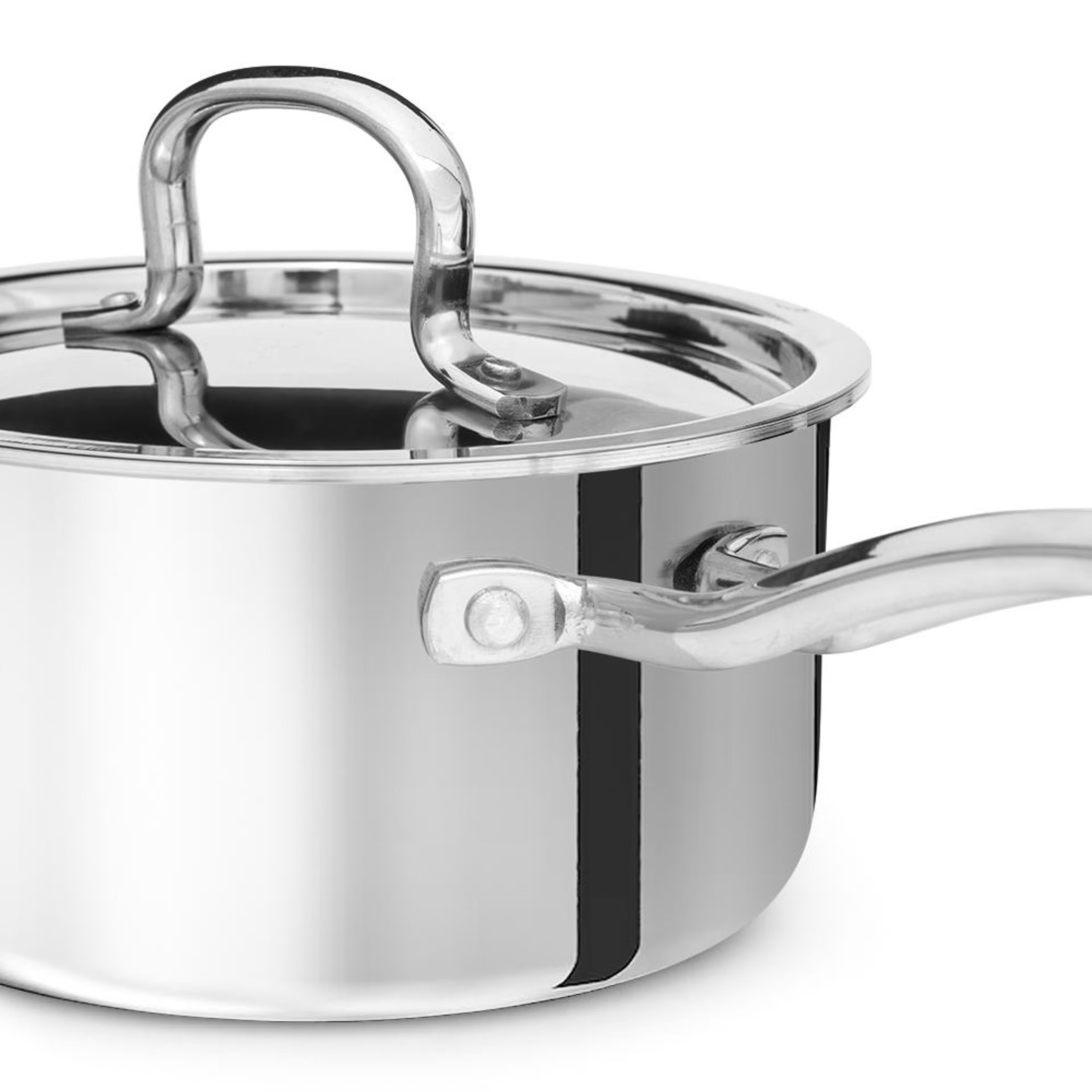 Triply Stainless Steel Sauce Pan with lid | 18 cm Pan, Triply Steel, Induction Base, Sauce Pan-7 inch 4 Triply Stainless Steel Sauce Pan with lid | 18 cm Pan, Triply Steel, Induction Base, Sauce Pan-7 inch