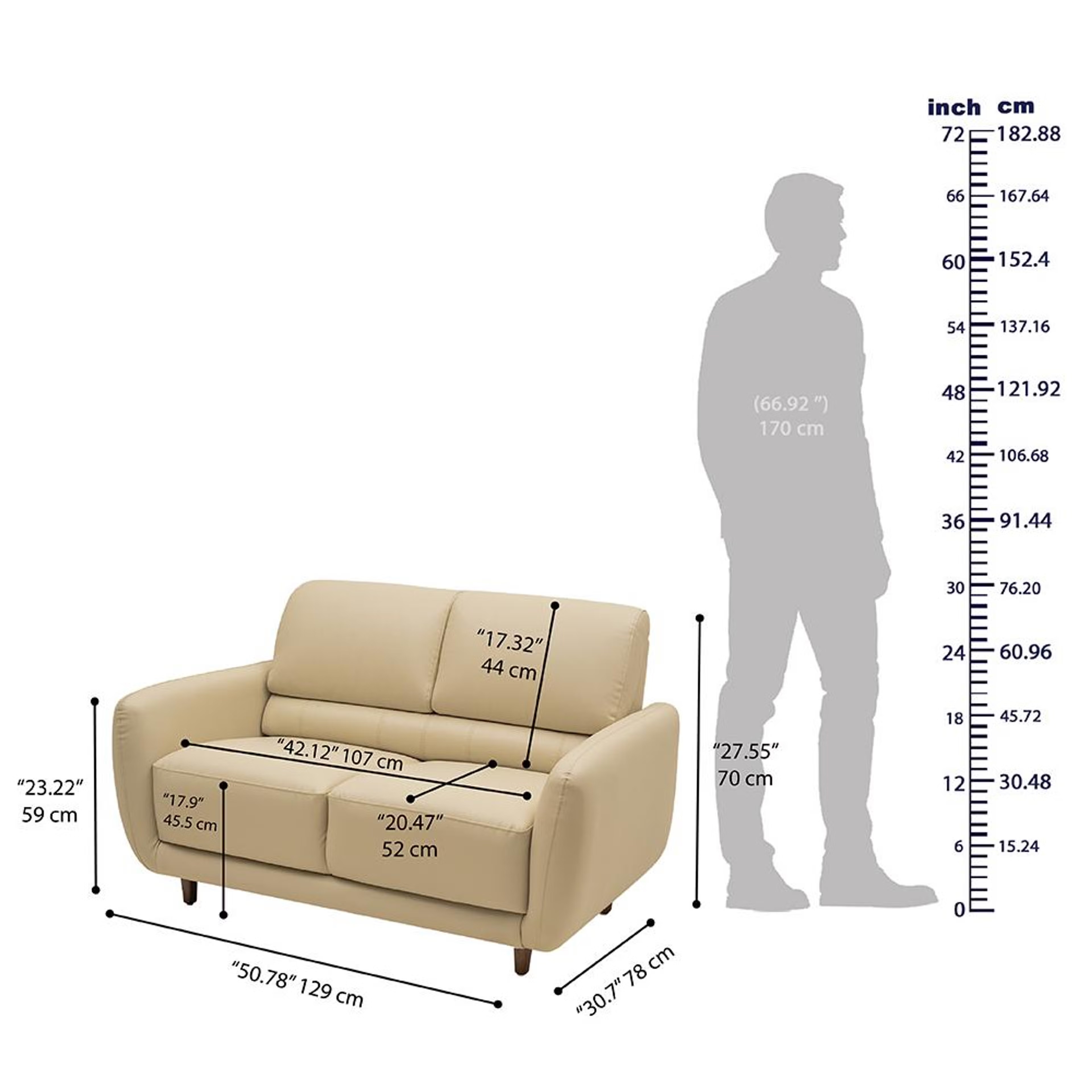 Wakefit Solomon Sofa - Two Seater Two Seater, Beige 6 Wakefit Solomon Sofa - Two Seater Two Seater, Beige