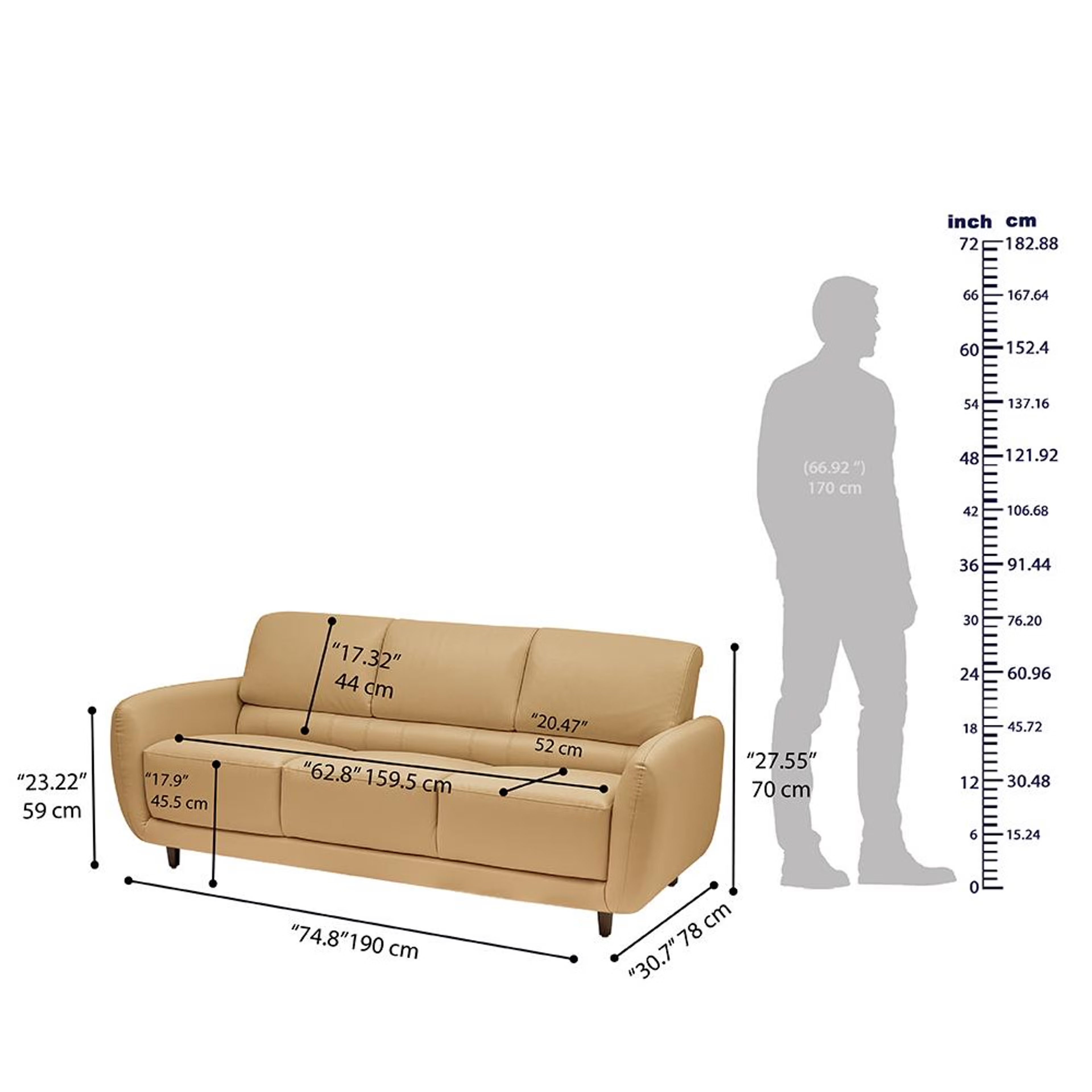 Wakefit Solomon Sofa - Three Seater Three Seater, Ivory 6 Wakefit Solomon Sofa - Three Seater Three Seater, Ivory