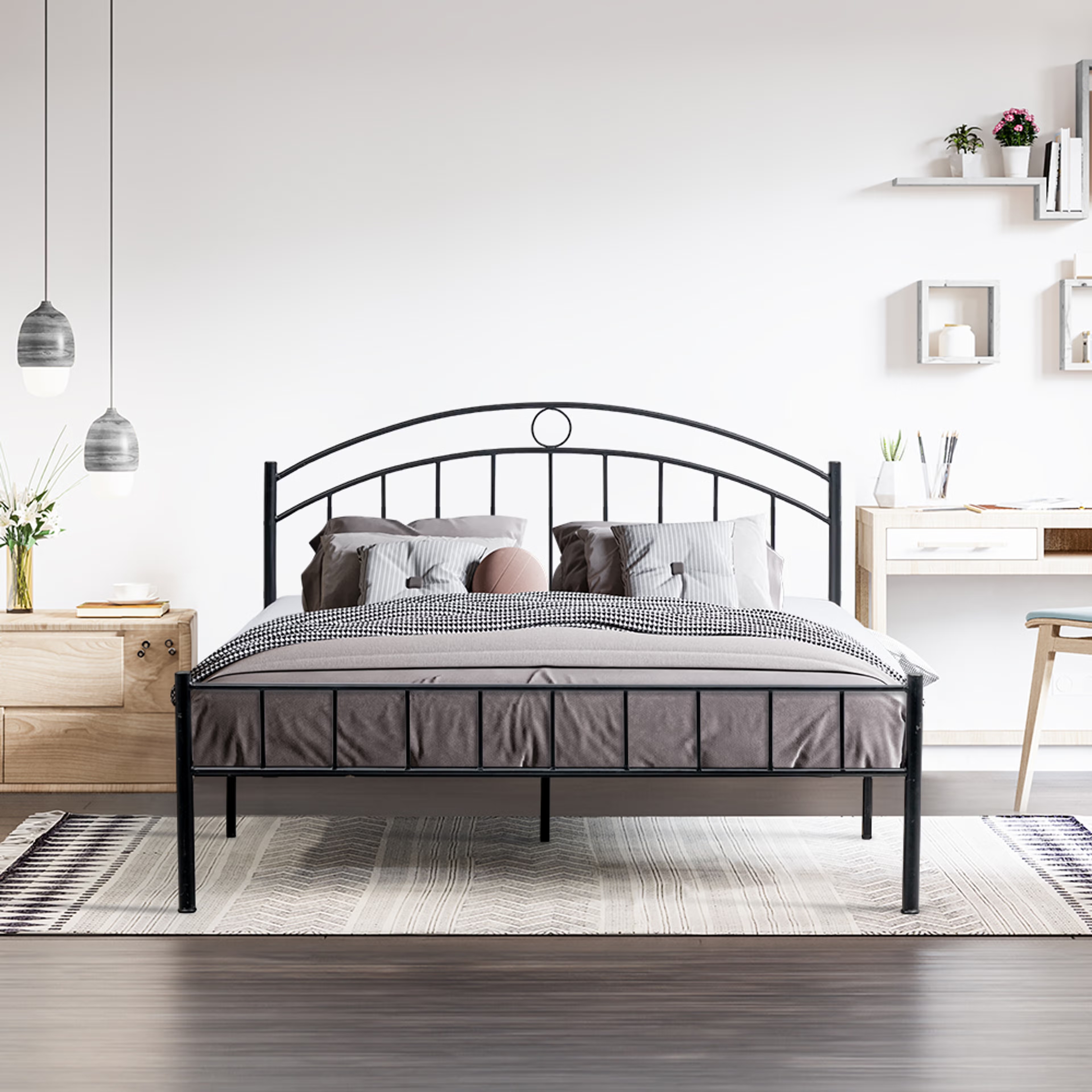 Wakefit Struve King Size Metal Bed King - 78" x 72" - 1.98m x 1.83m
