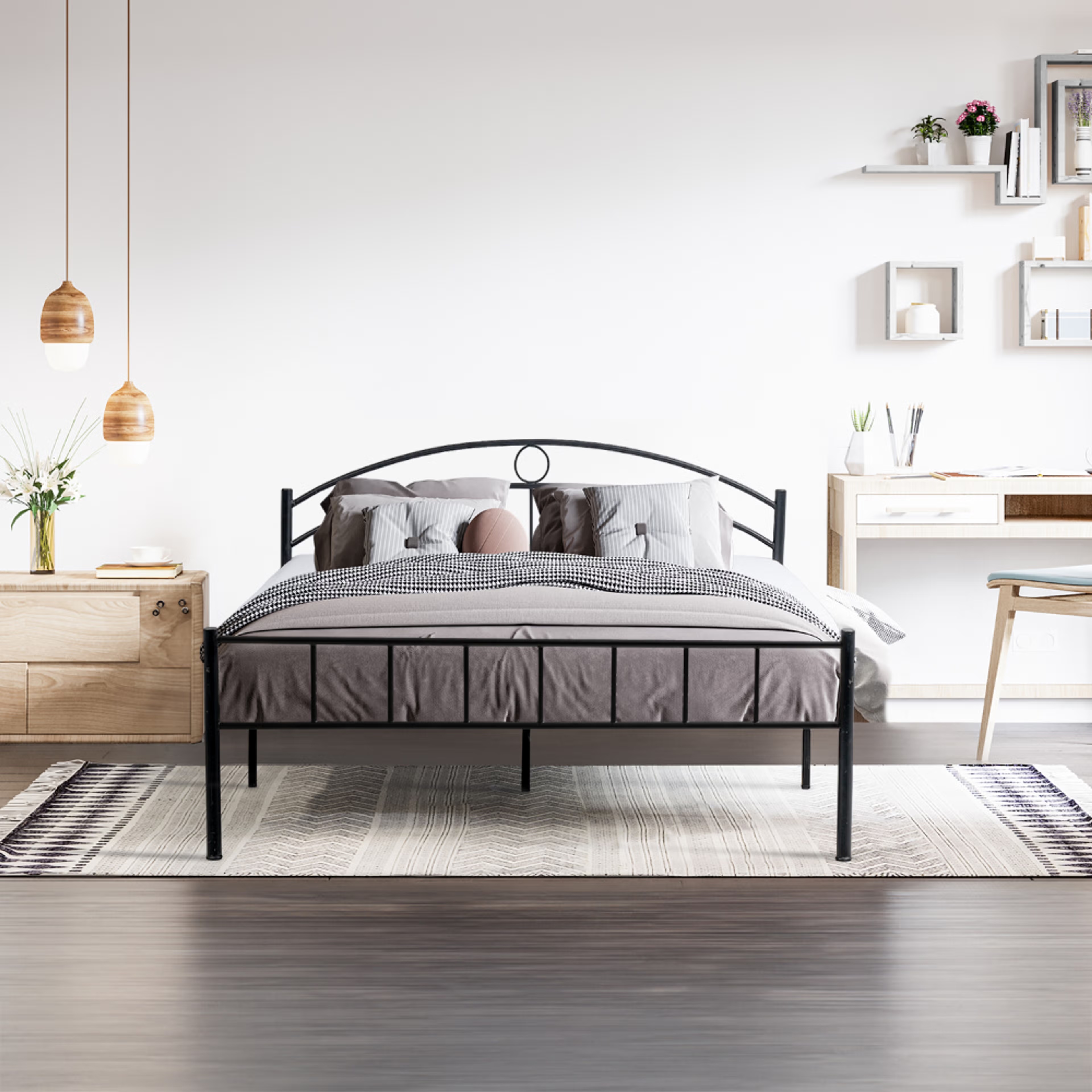 Wakefit Struve Queen Size Metal Bed Queen - 78" x 60" - 1.98m x 1.52m