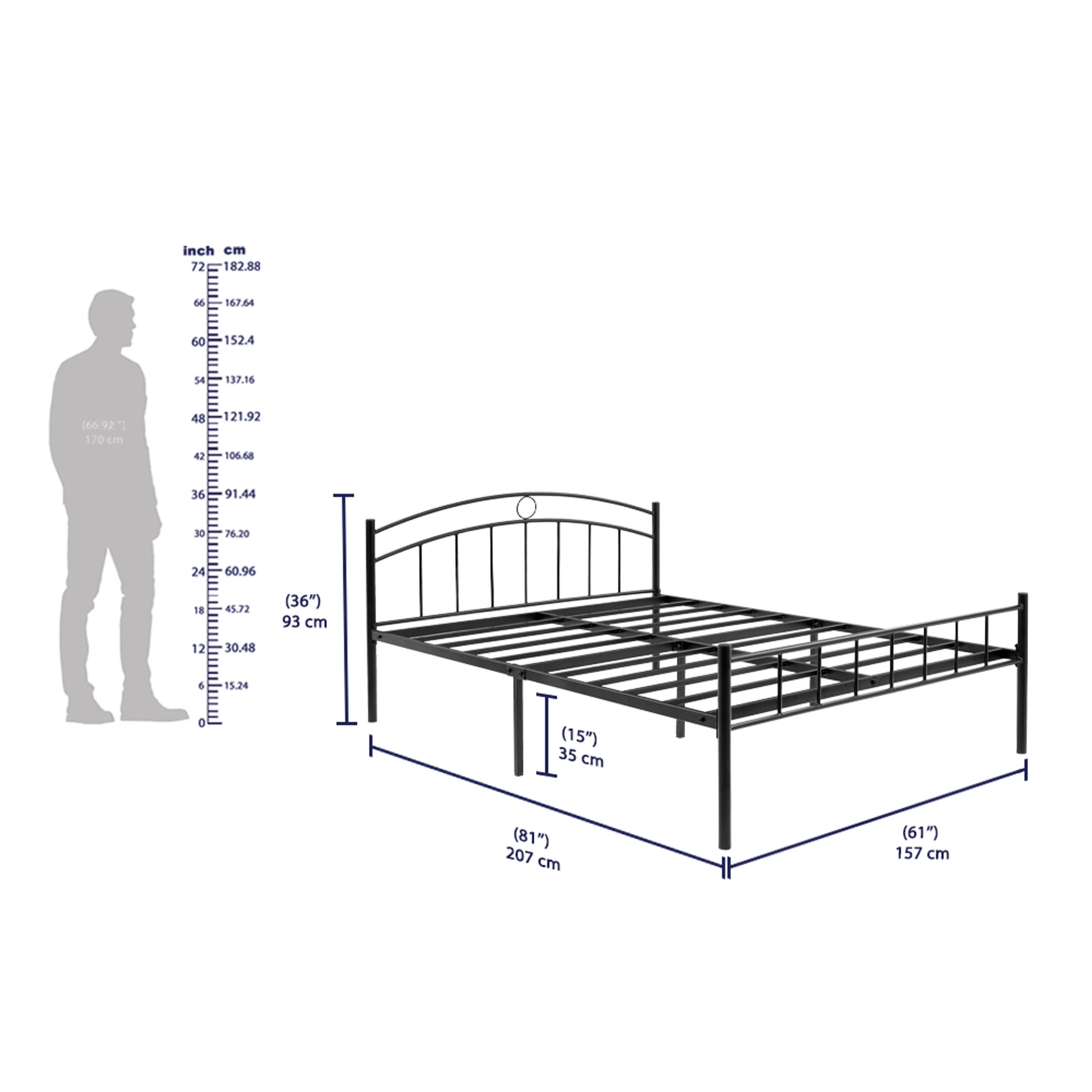Wakefit Struve Queen Size Metal Bed Queen - 78" x 60" - 1.98m x 1.52m 7 Wakefit Struve Queen Size Metal Bed Queen - 78" x 60" - 1.98m x 1.52m