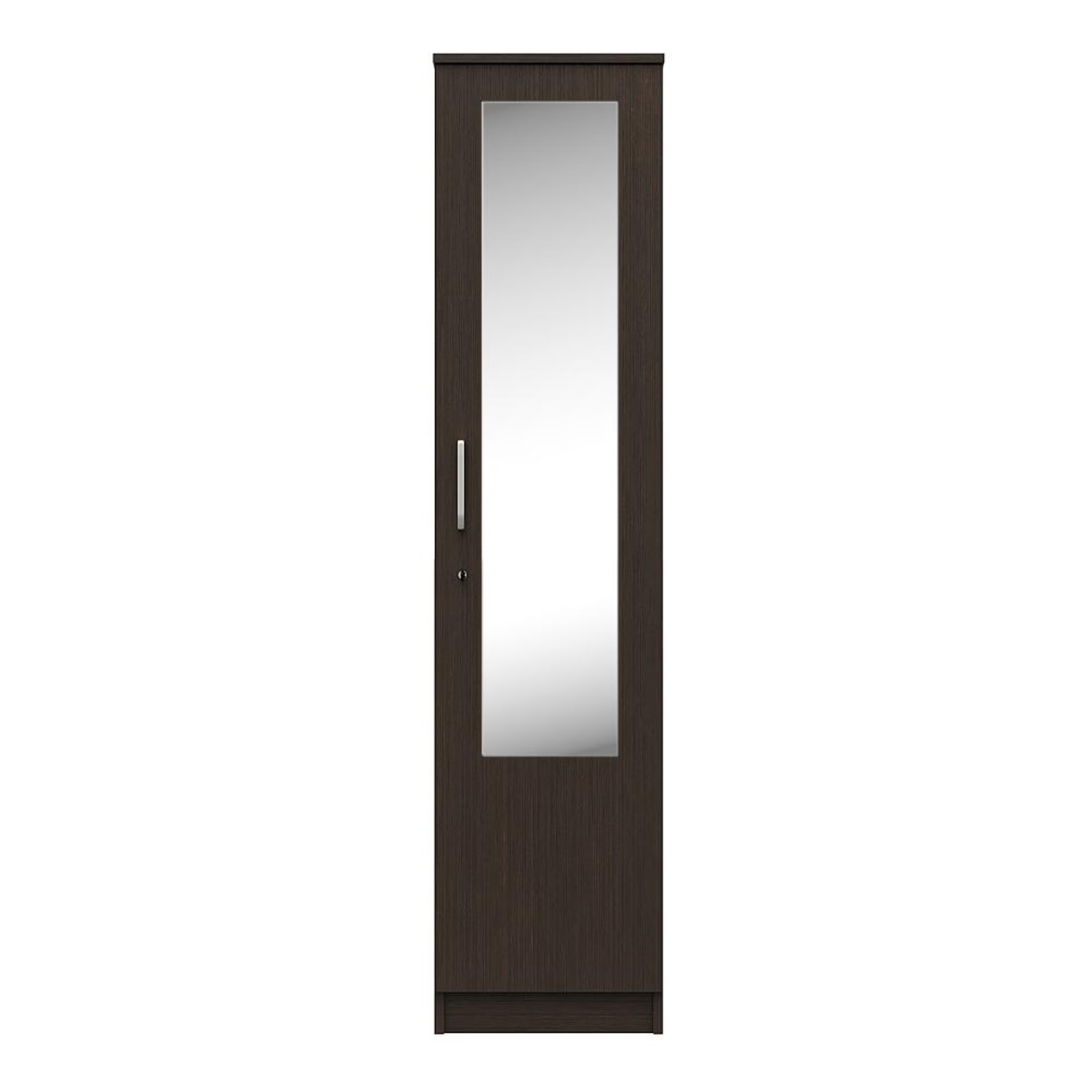 Home 28 Hunor 1 Door Wardrobe with Mirror and Shelves | (Wenge) 1 Door, With Mirror, Wenge