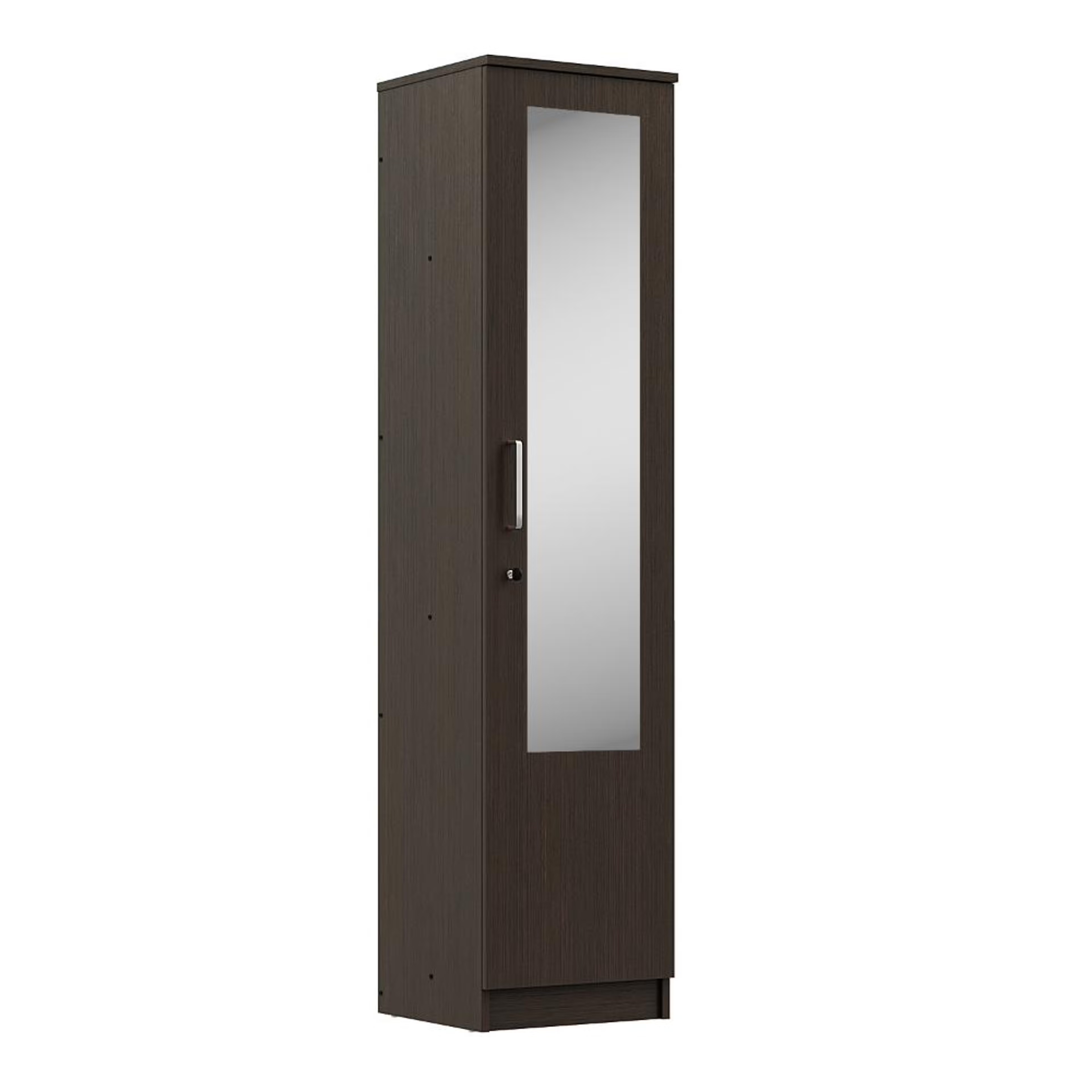 Home 29 Hunor 1 Door Wardrobe with Mirror and Shelves | (Wenge) 1 Door, With Mirror, Wenge