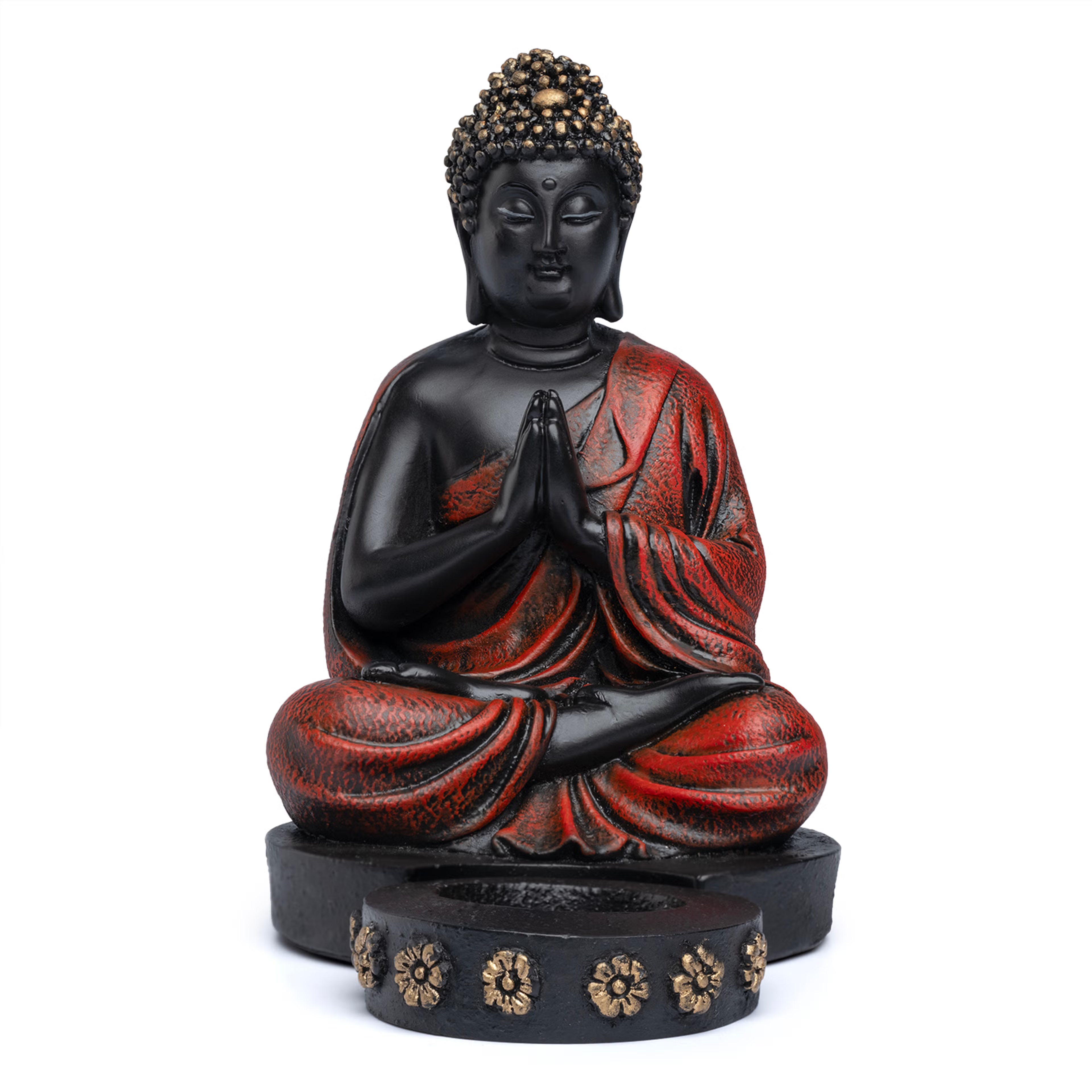 Wakefit Healing Buddha Tealight Holder Polyrasin, Set of 1