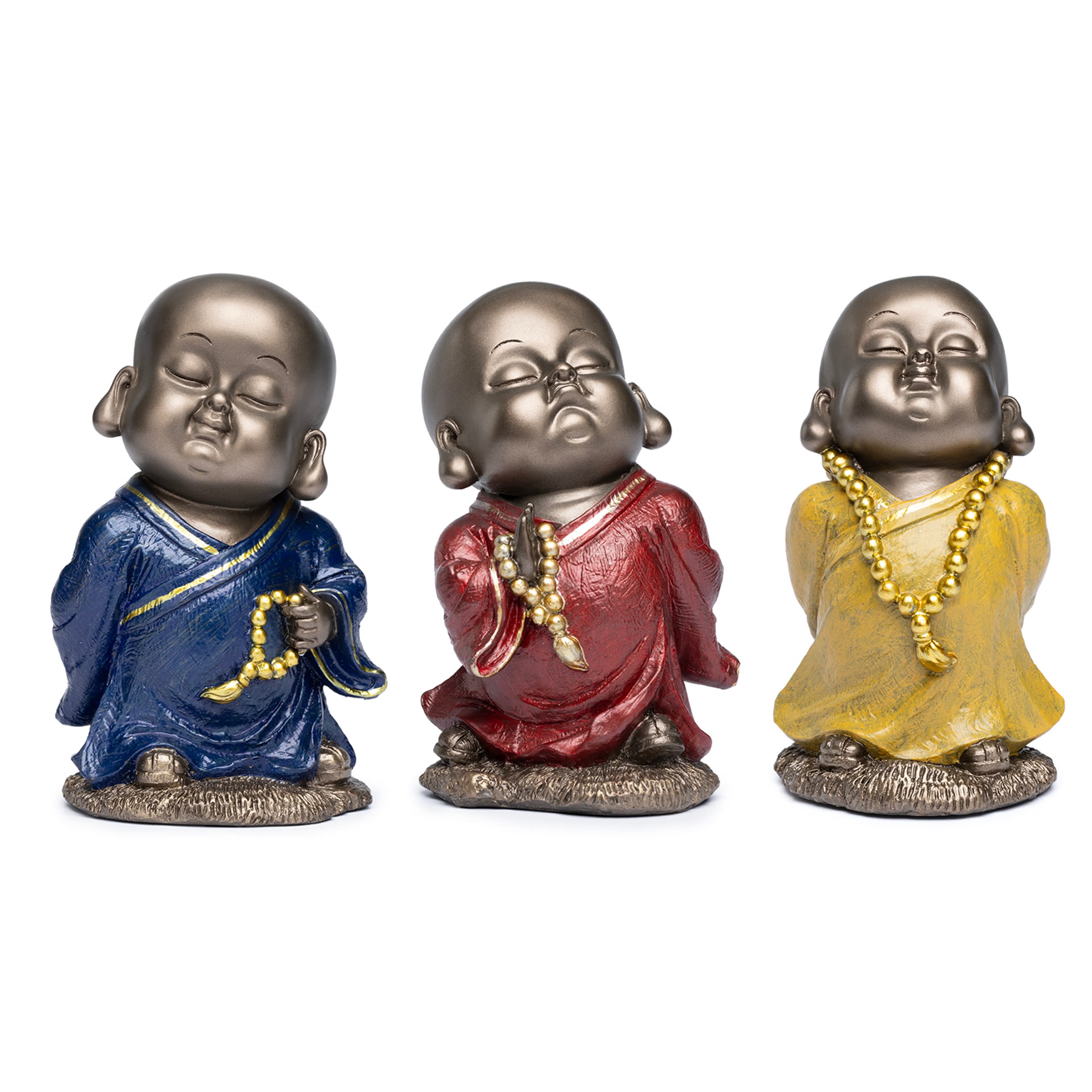 Wakefit Miniature Serenity Monks ( Set of 3 ) Polyrasin, Set of 3