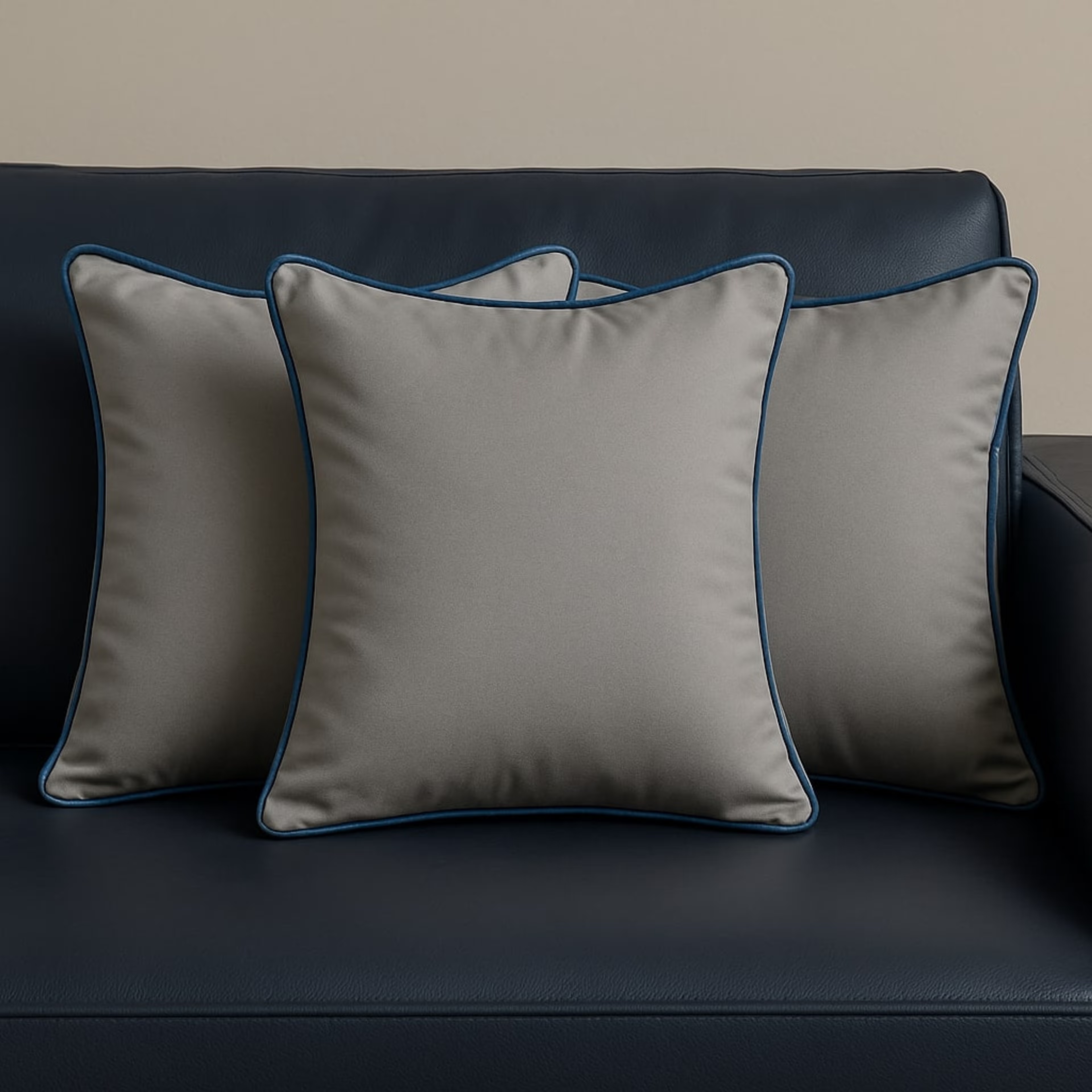 Cushion | Pack of 3 | 16x16 Inch | Hollow Fiber Filling | Use With or Without Cover | For Sofa & Bed | Gentle Machine Wash| Grey 16"x16\