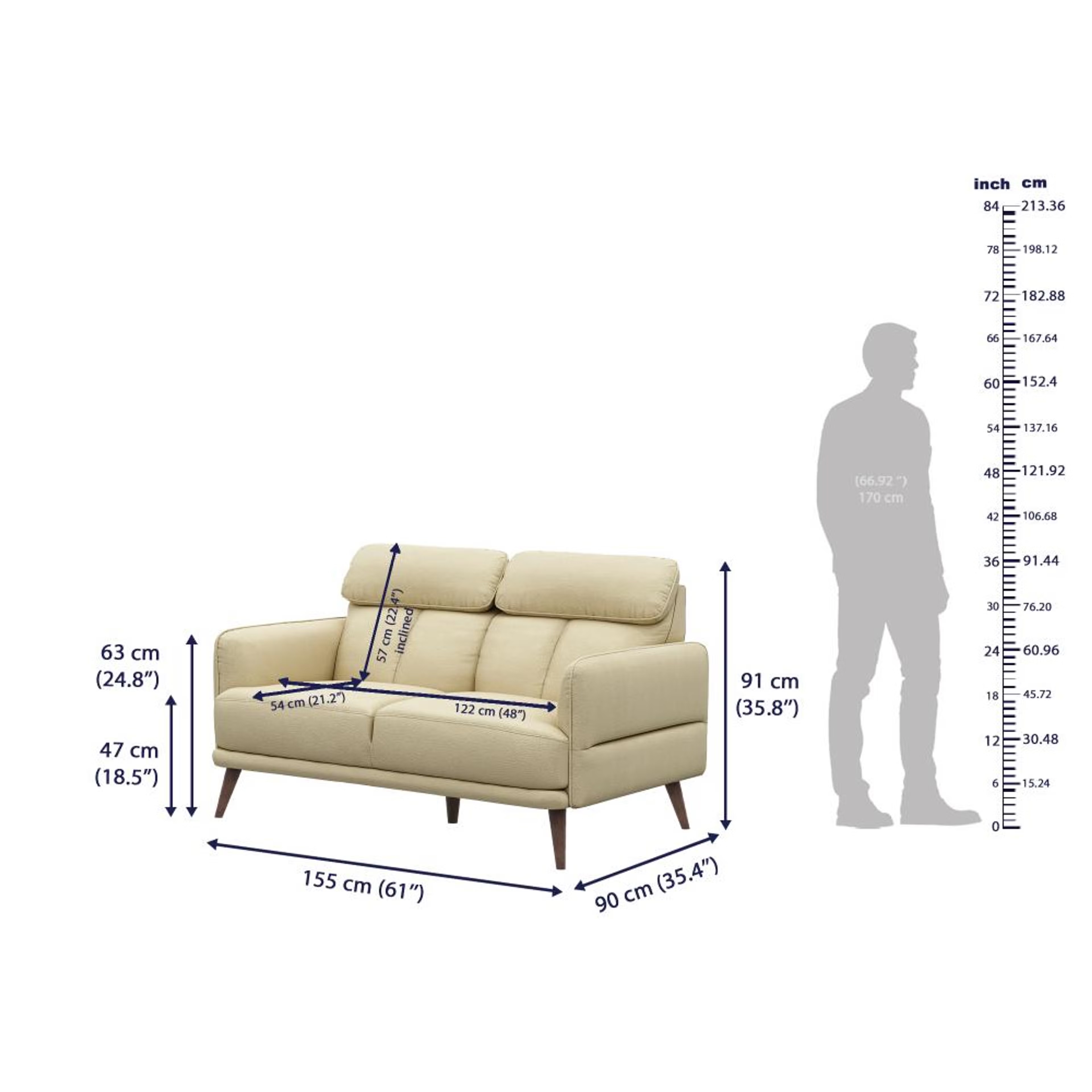 Wakefit Azores Sofa - Two Seater Two Seater, Beige 7 Wakefit Azores Sofa - Two Seater Two Seater, Beige