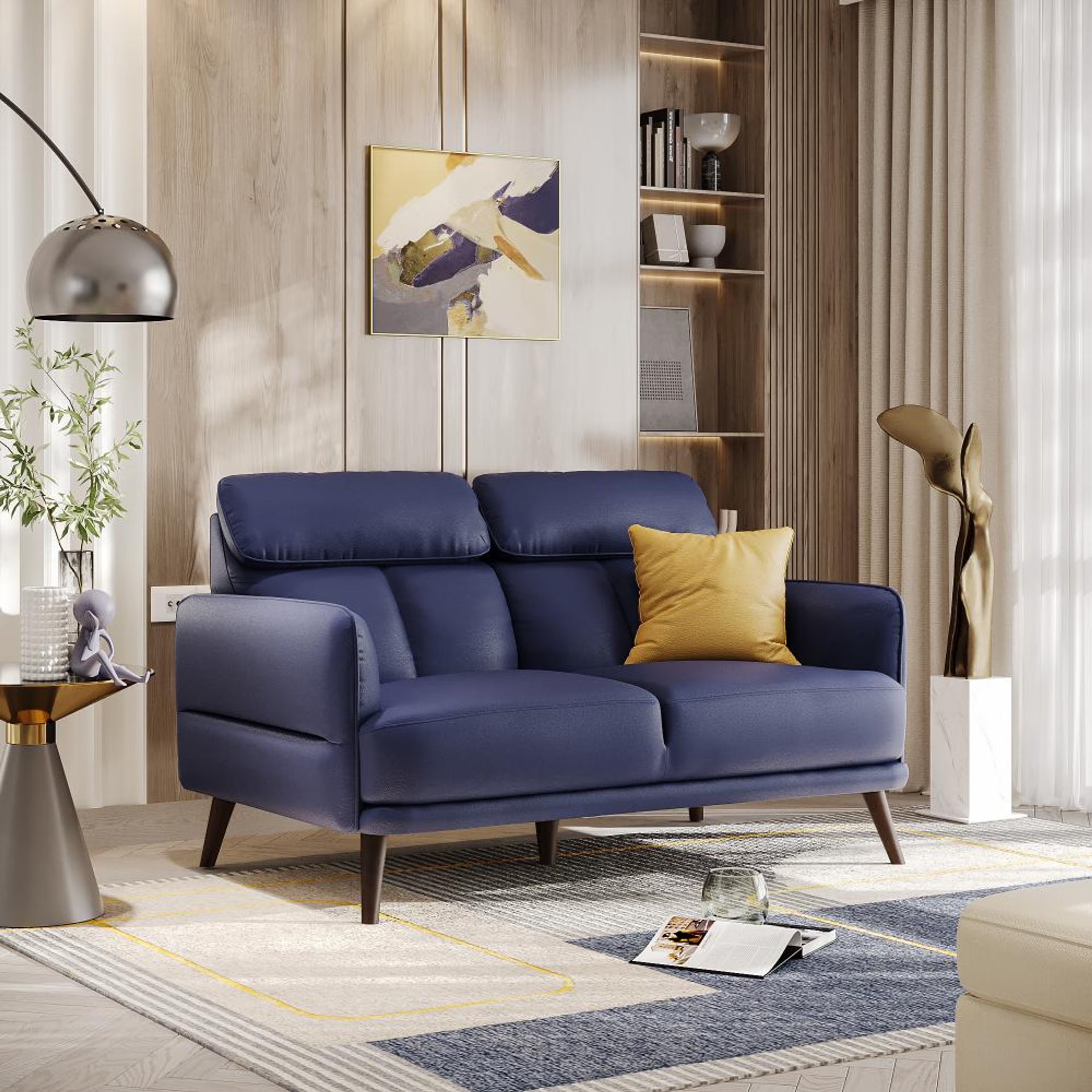 Home 36 Wakefit Azores Sofa - Two Seater Two Seater, Blue