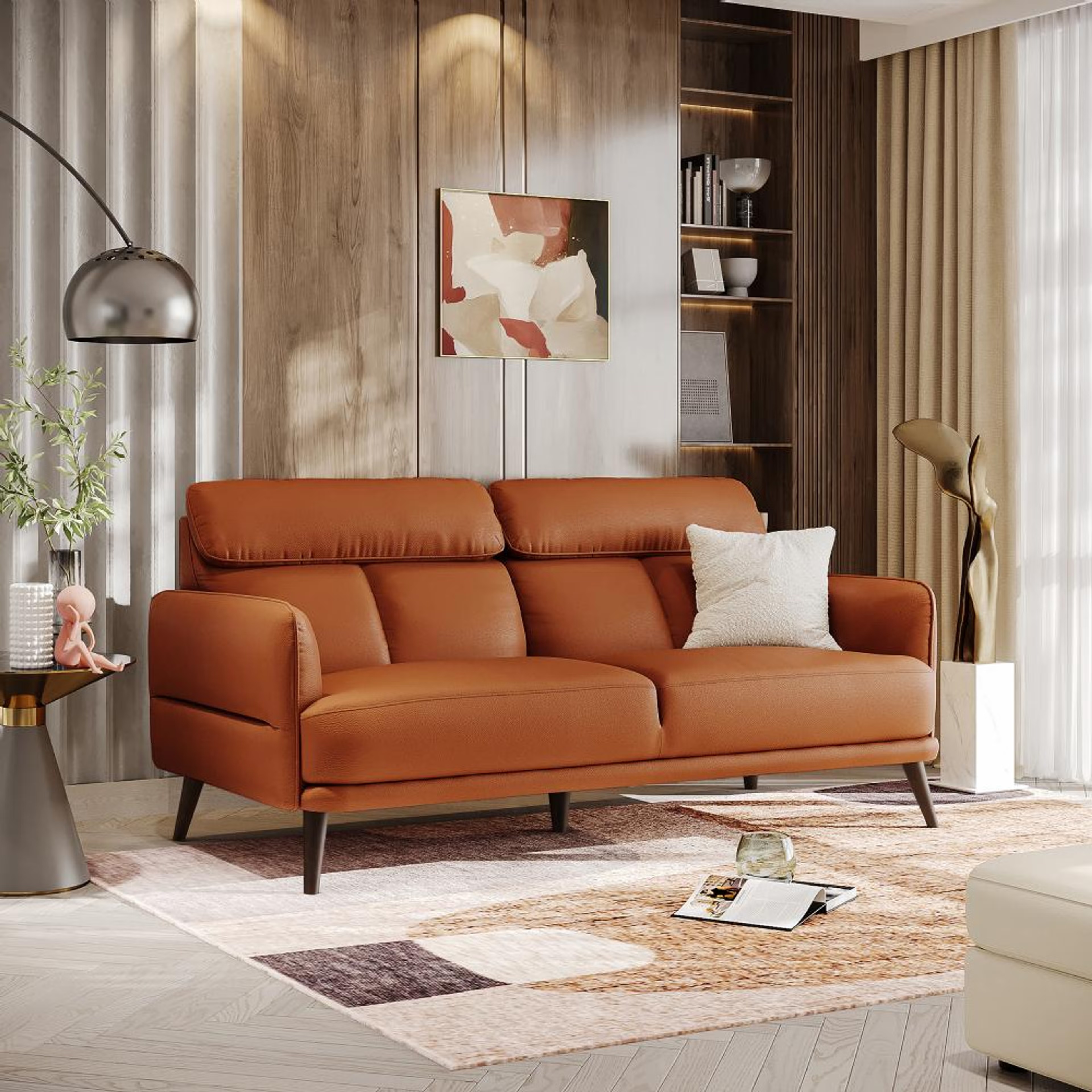 Home 25 Wakefit Azores Sofa - Three Seater Three Seater, Tan