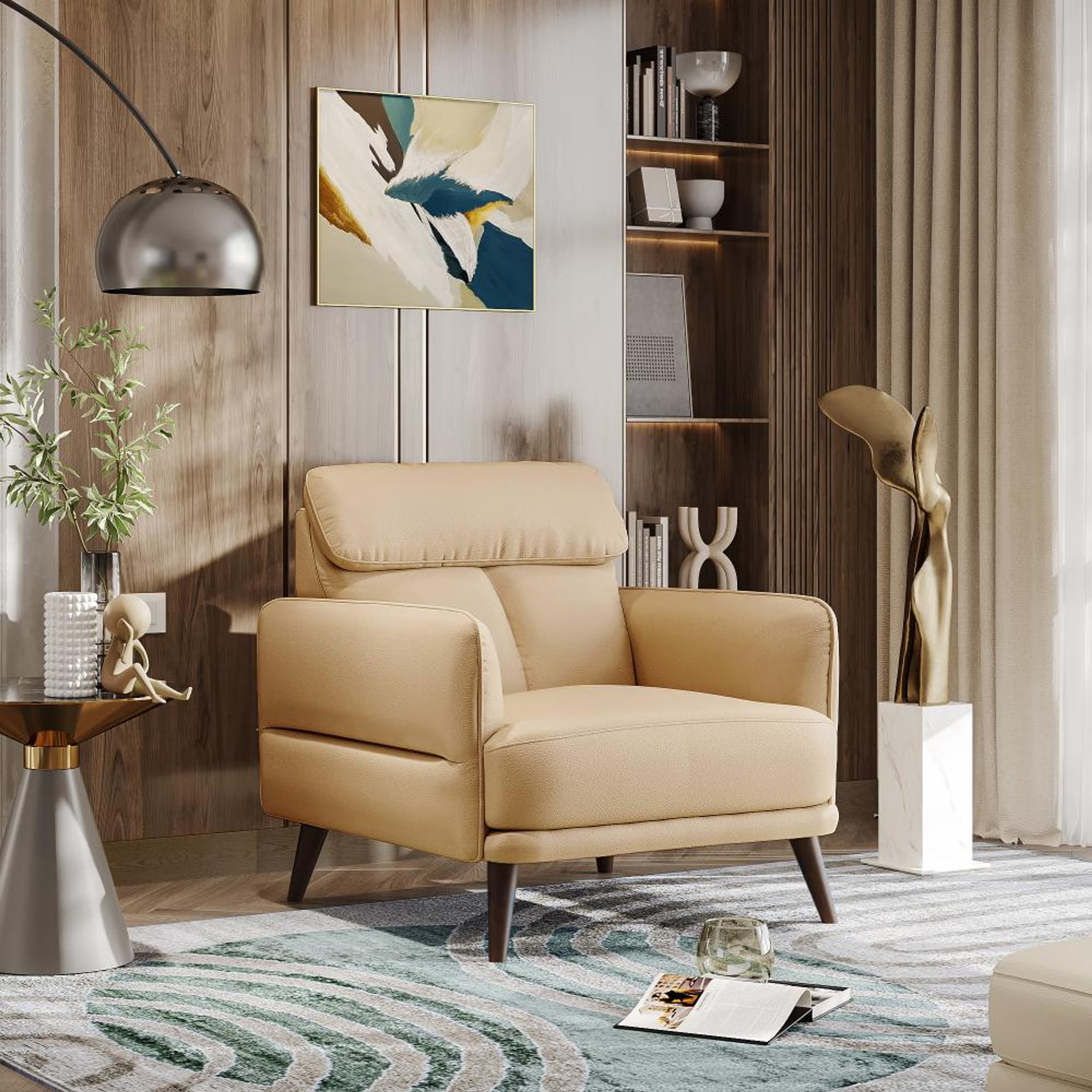 Wakefit Azores Sofa - Single Seater Single Seater, Ivory