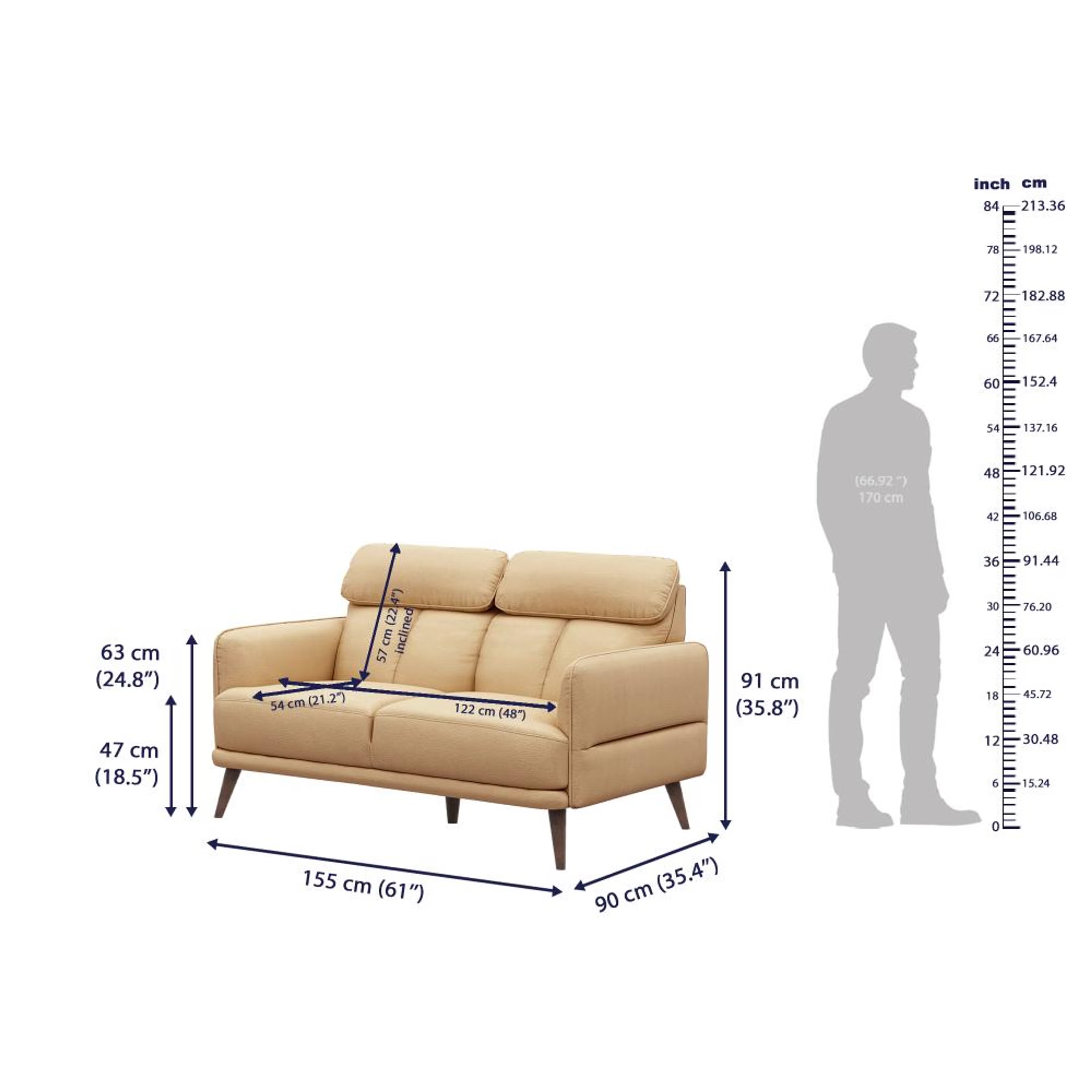 Wakefit Azores Sofa - Two Seater Two Seater, Ivory 7 Wakefit Azores Sofa - Two Seater Two Seater, Ivory