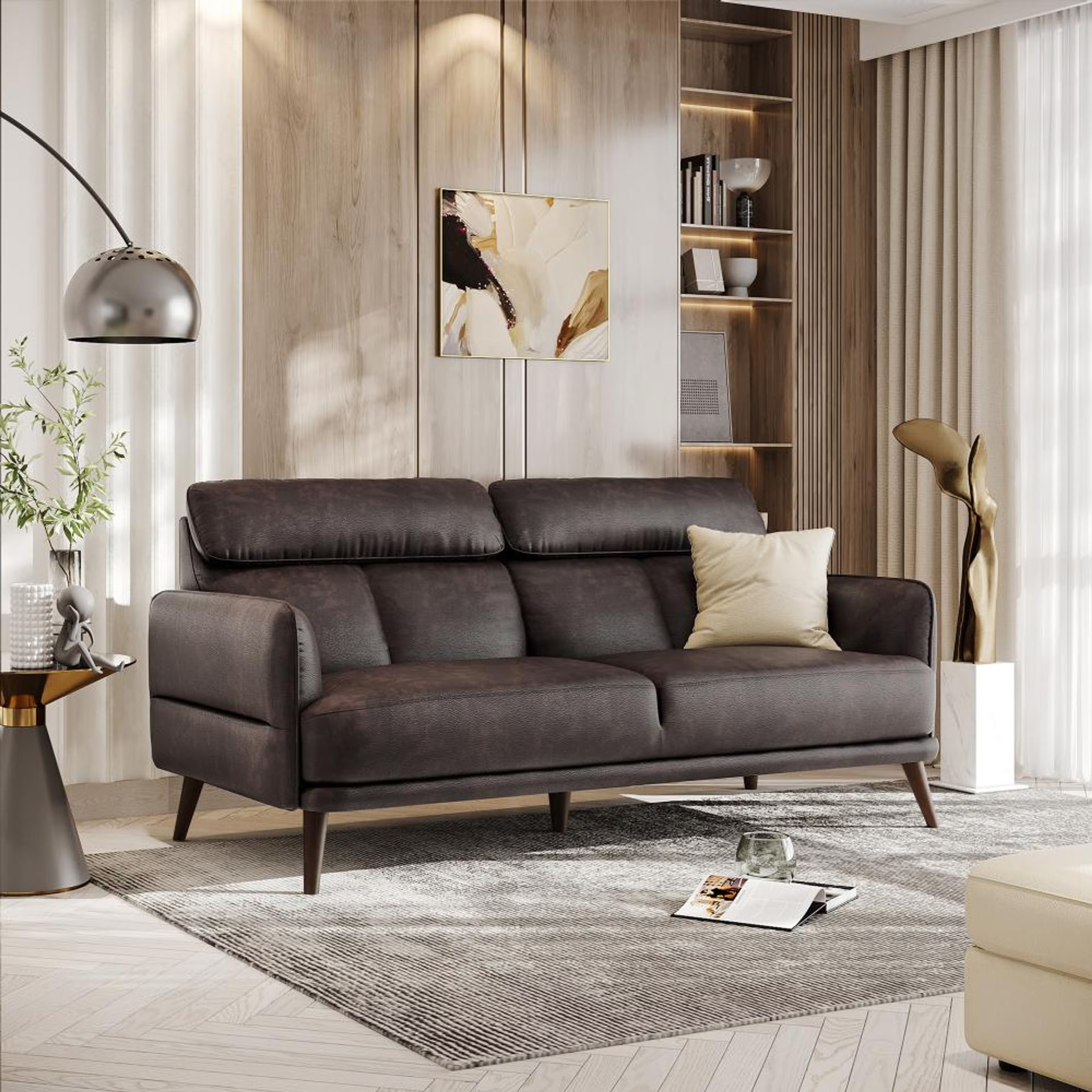 Home 36 Wakefit Azores Sofa - Three Seater Three Seater, Brown