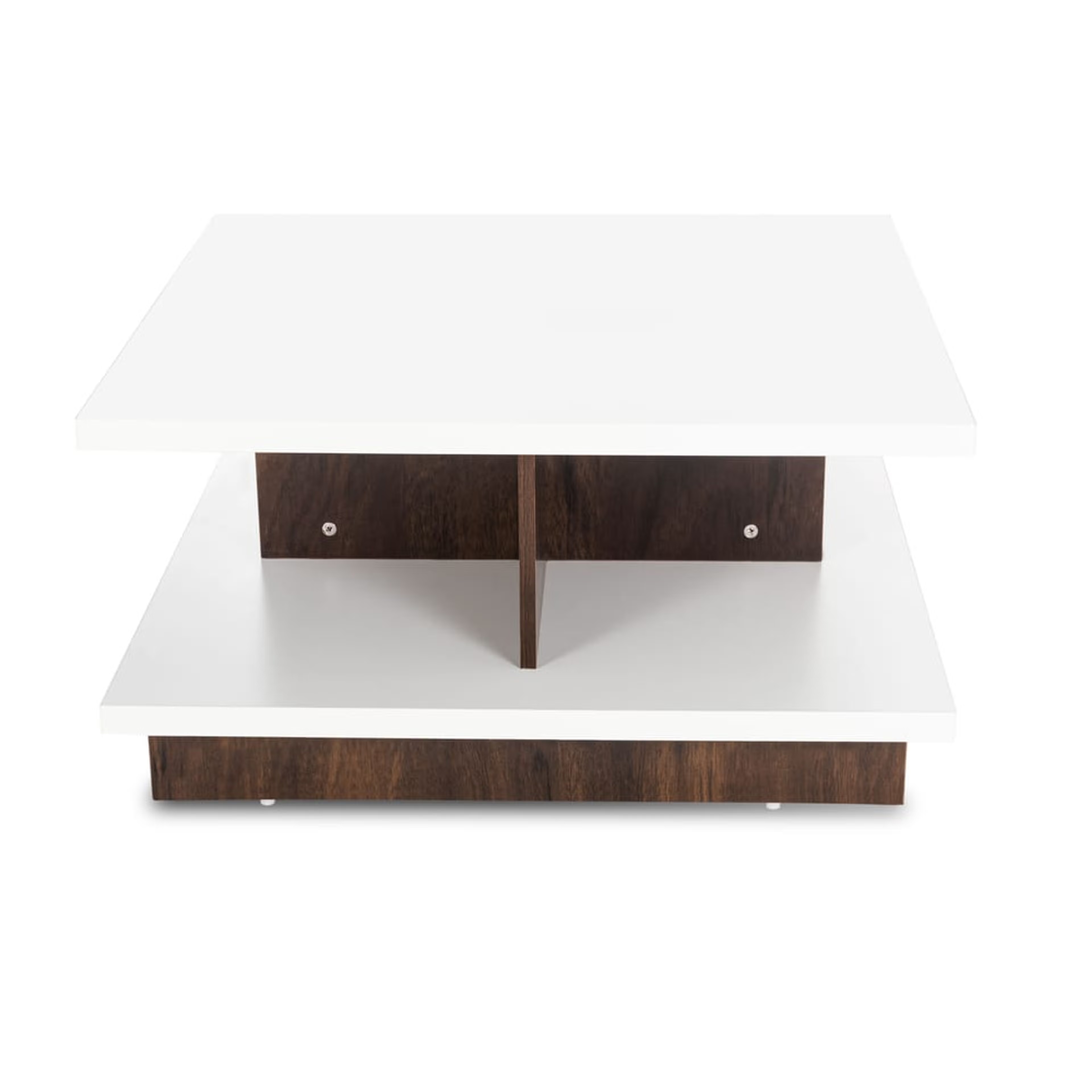 Java Coffee Table - Frosty White & Dark Walnut Color, Engineered Wood