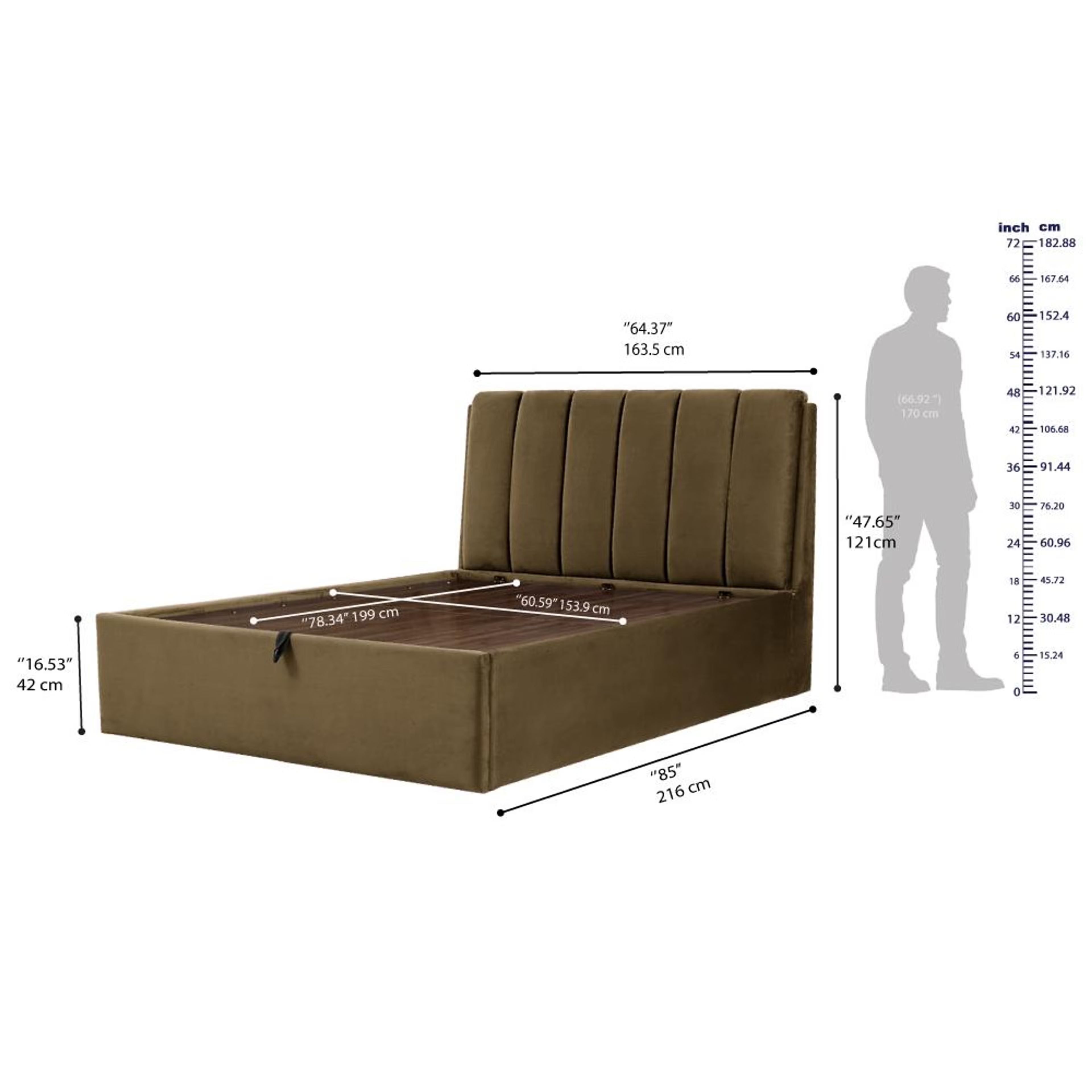 Wakefit Antho Queen Size Hydraulic Upholstered Bed Queen - 78" x 60 7 Wakefit Antho Queen Size Hydraulic Upholstered Bed Queen - 78" x 60\