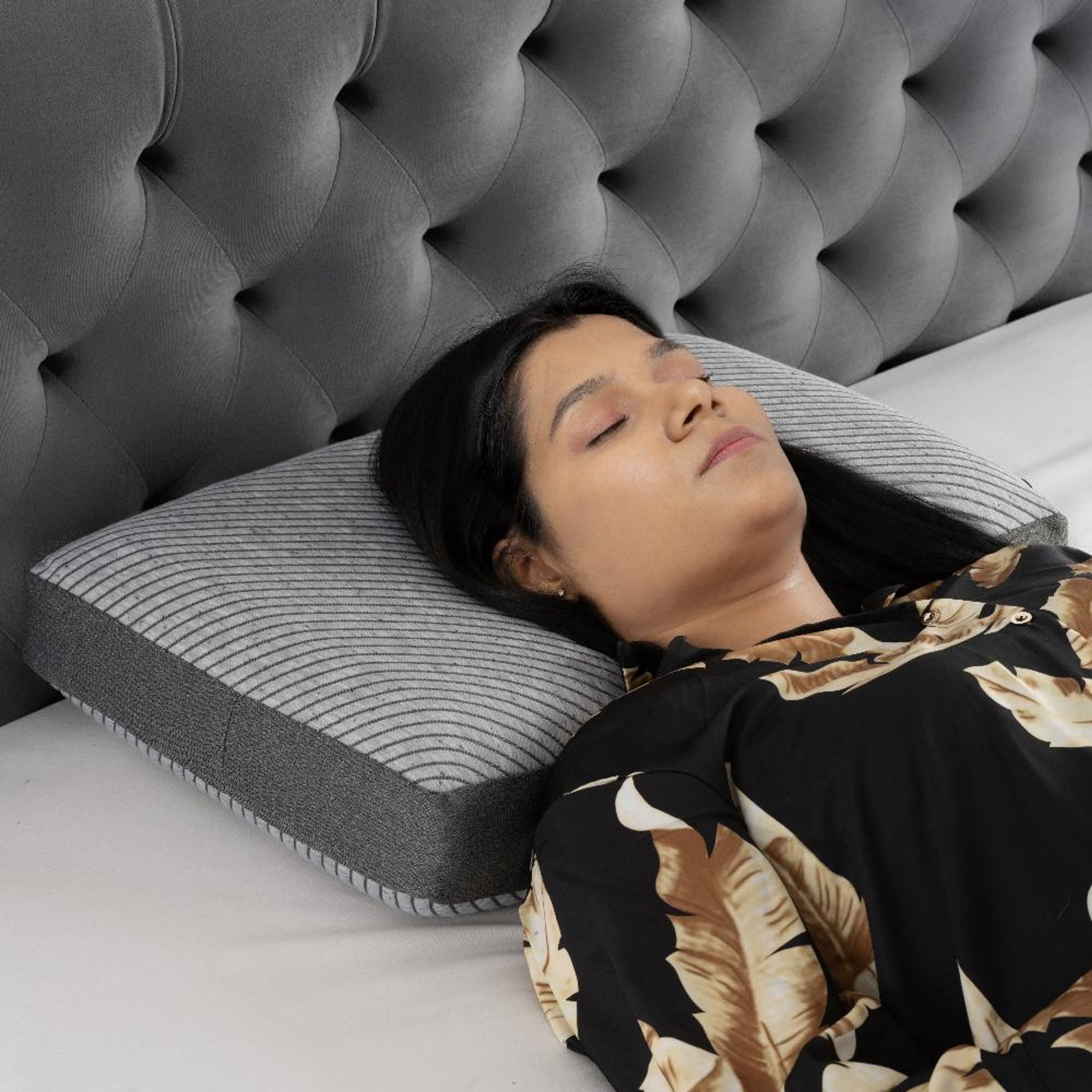 Home 40 Orthopedic Memory Foam Sleeping Pillow | Small & Regular (21x15x4) Inch | Set of 1 | Enhanced Neck Support & Pain Relief | Machine Washable Cover | Light Grey Small, Regular, Single, Light Grey