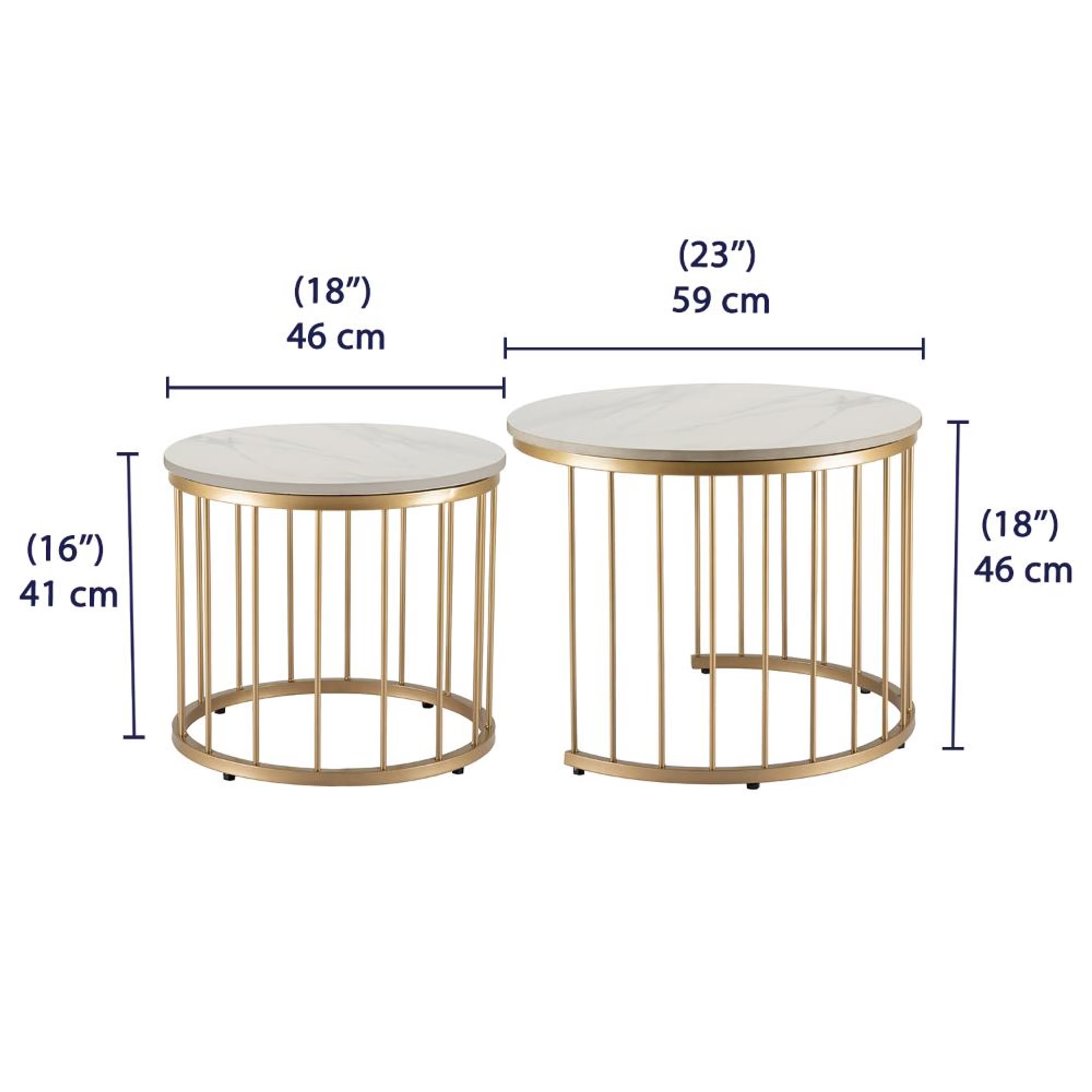Home 27 Kaffeost Coffee Table - Marble Finished Top with Metal Base Alaska White