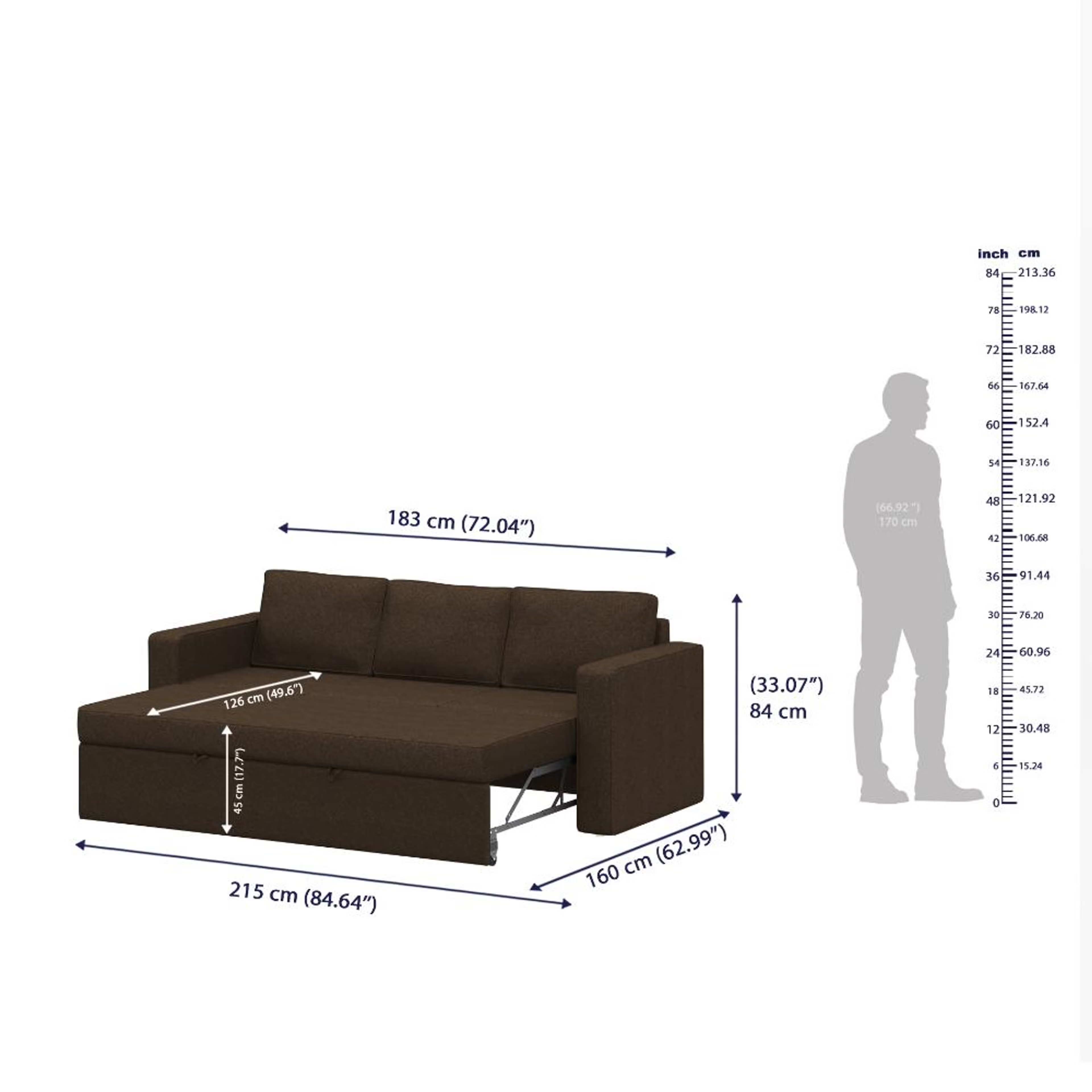 Wakefit Napper Convertible Three Seater Sofa Cum Bed Without Storage 3 Seater, Omega Choco Brown 10 Wakefit Napper Convertible Three Seater Sofa Cum Bed Without Storage 3 Seater, Omega Choco Brown