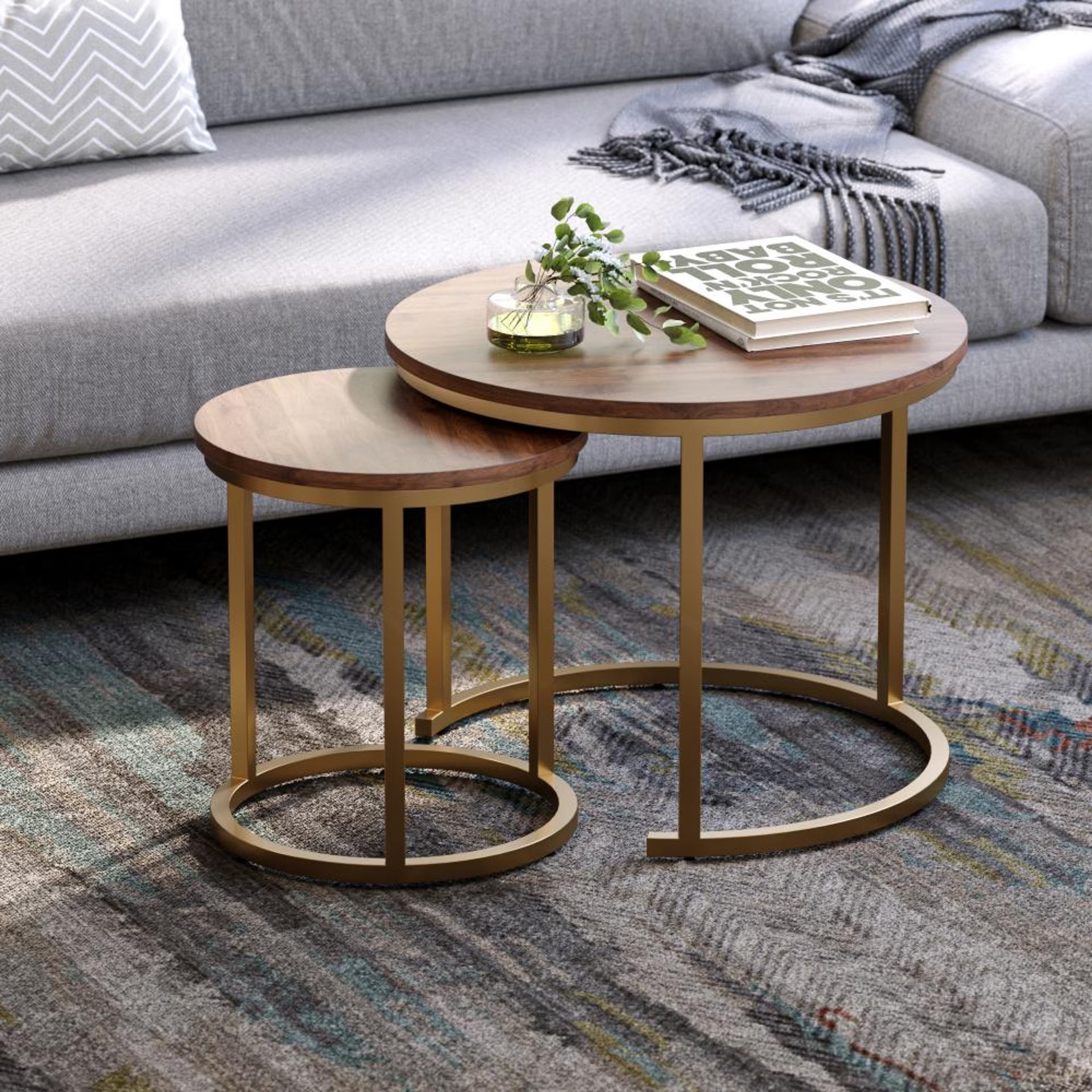 Kaltos Metal Coffee Table Columbian Walnut